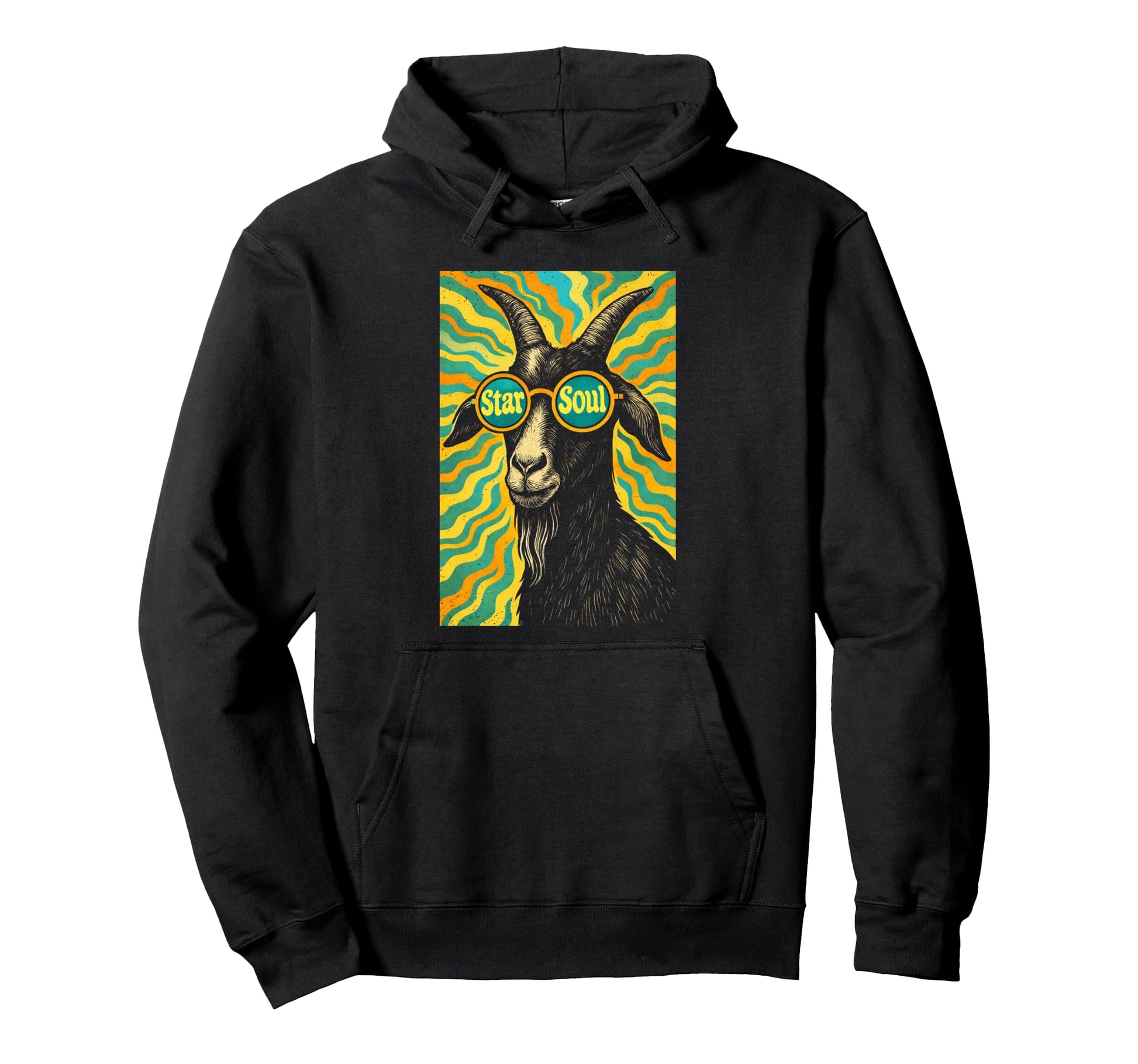 Psychedelic Star Soul Trippy Goat Hoodie - Streetwear Style for Adults - T-Shirt, Sweatshirt, Hoodie