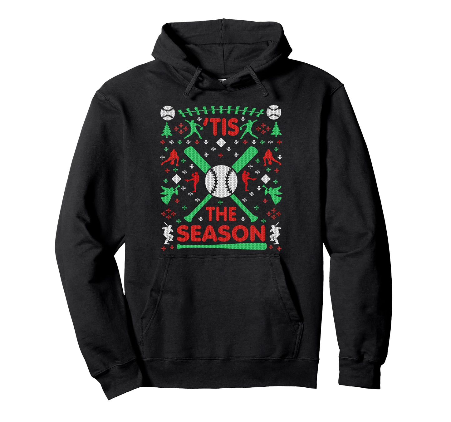 Funny Baseball Season Ugly Party Hoodie - Casual Everyday Wear for Adults - T-Shirt, Sweatshirt, Hoodie