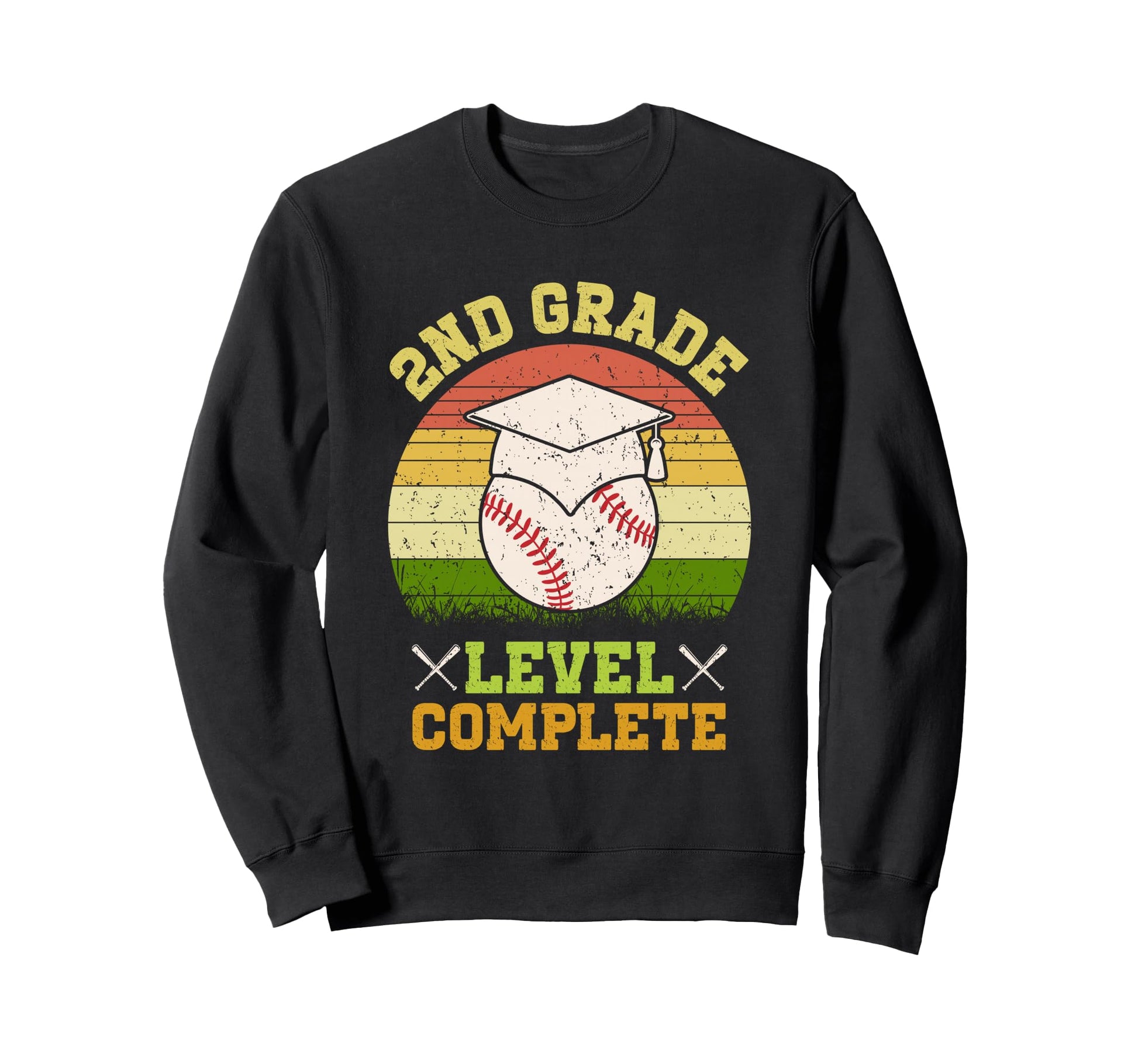 2Nd Grade Level Complete Baseball Sweatshirt - Casual Everyday Wear Unisex - T-Shirt, Sweatshirt, Hoodie