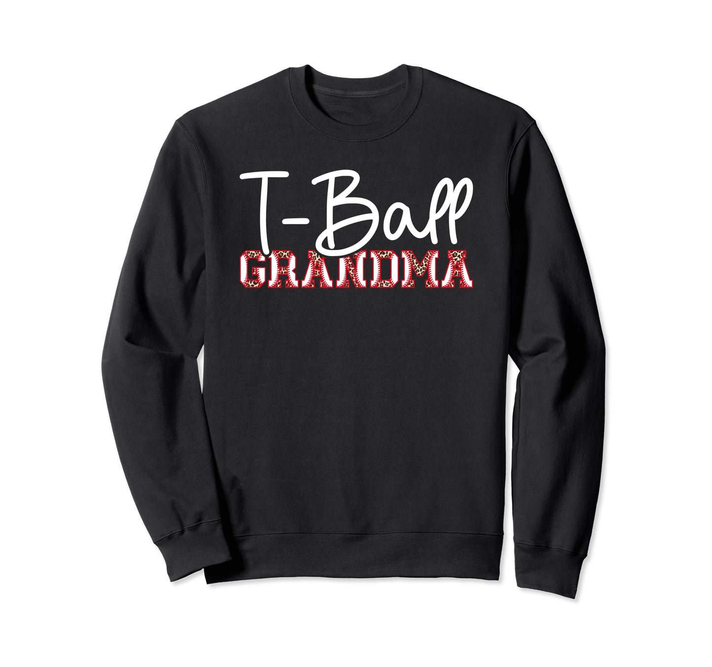 T Ball Grandma Leopard Baseball Sweatshirt - Aesthetic Graphic for Adults - T-Shirt, Sweatshirt, Hoodie