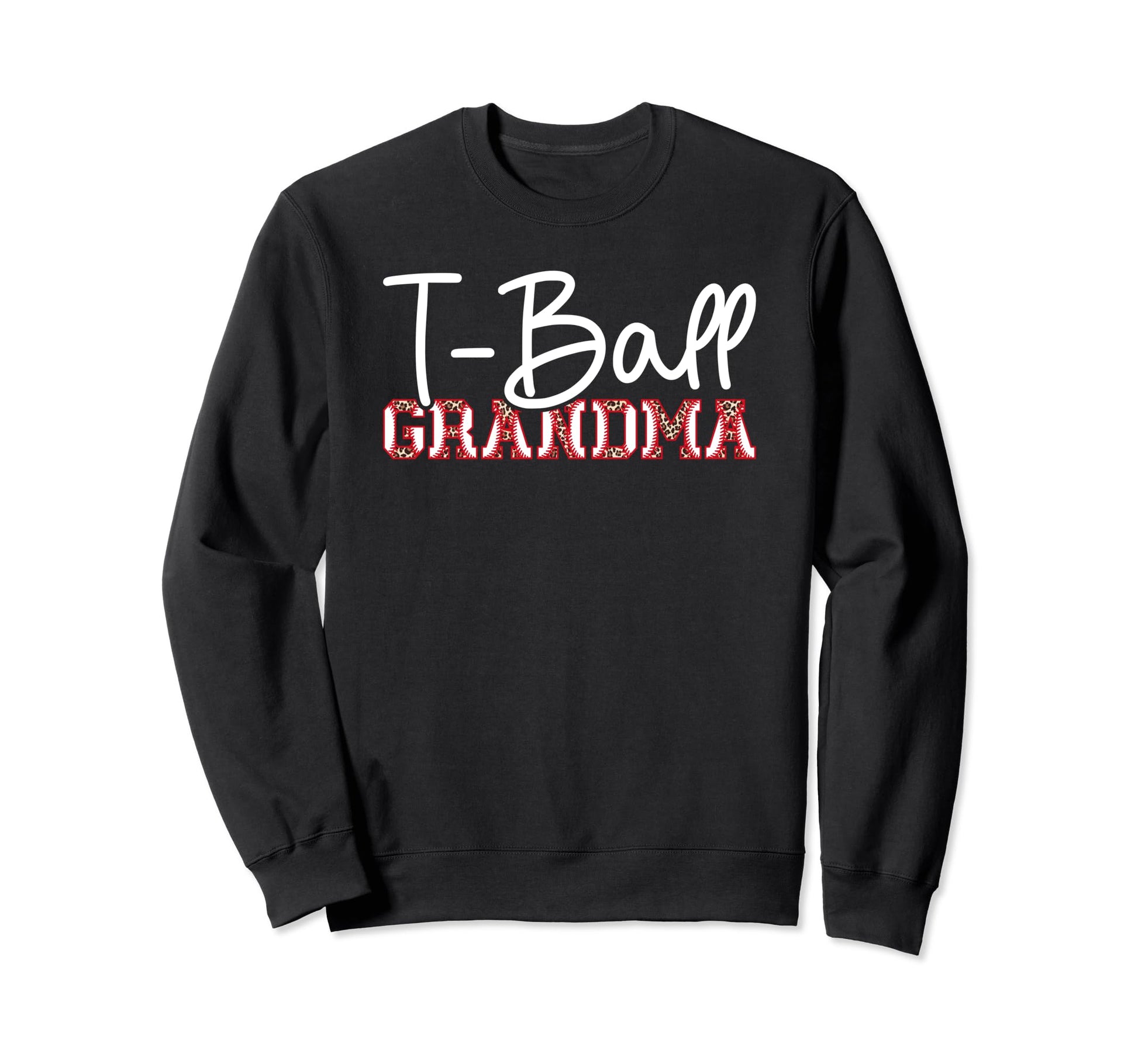 T Ball Grandma Leopard Baseball Sweatshirt - Aesthetic Graphic for Adults - T-Shirt, Sweatshirt, Hoodie
