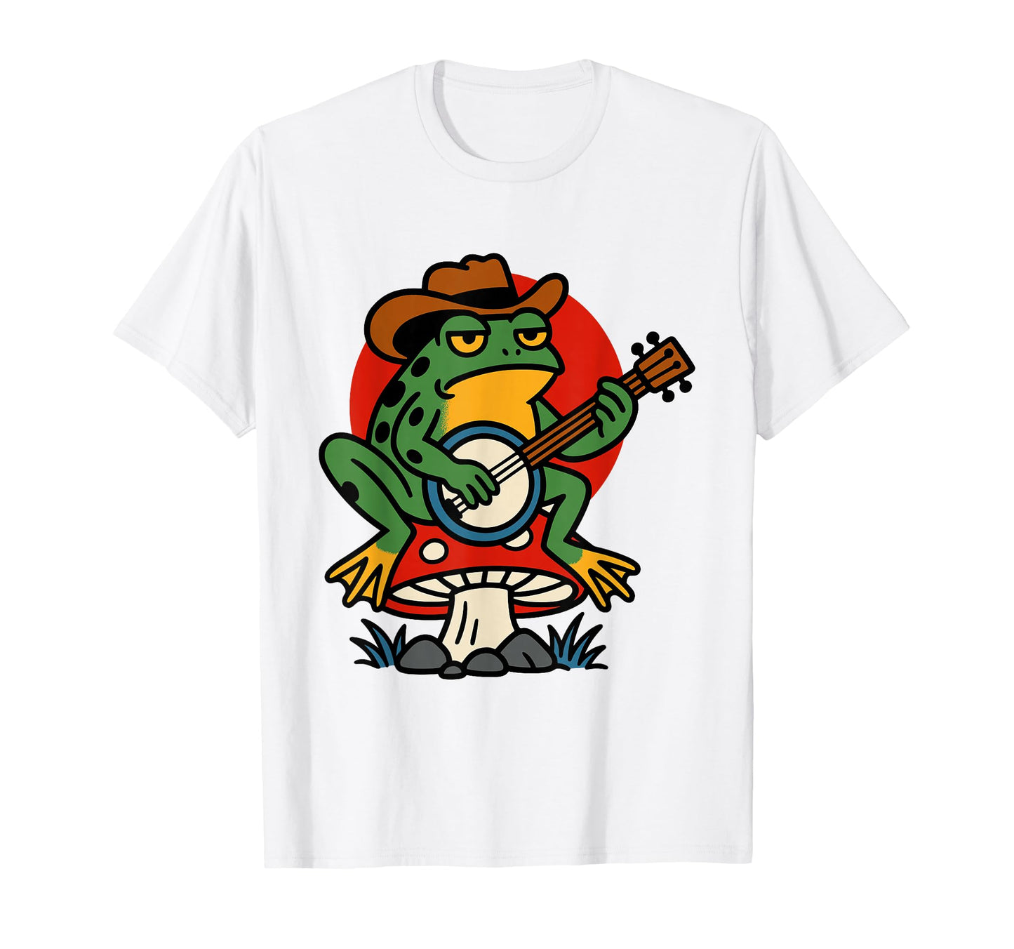 Frog Banjo Tattoo Flash American T-Shirt - Fun Novelty Design Men Women - T-Shirt, Sweatshirt, Hoodie