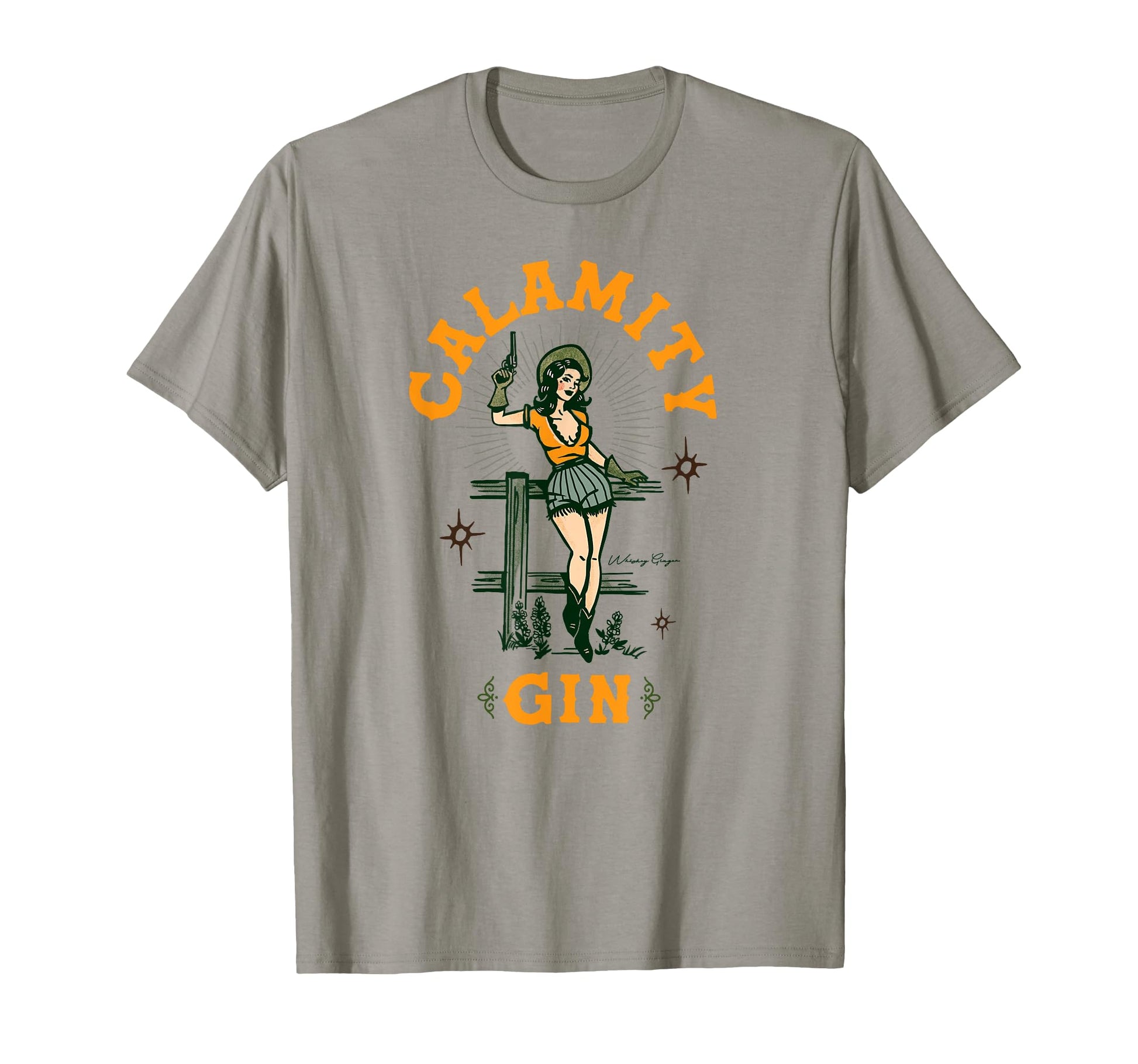Calamity Gin Pinup Cowgirl Witty Fun T-Shirt - Trendy Graphic Men Women - T-Shirt, Sweatshirt, Hoodie