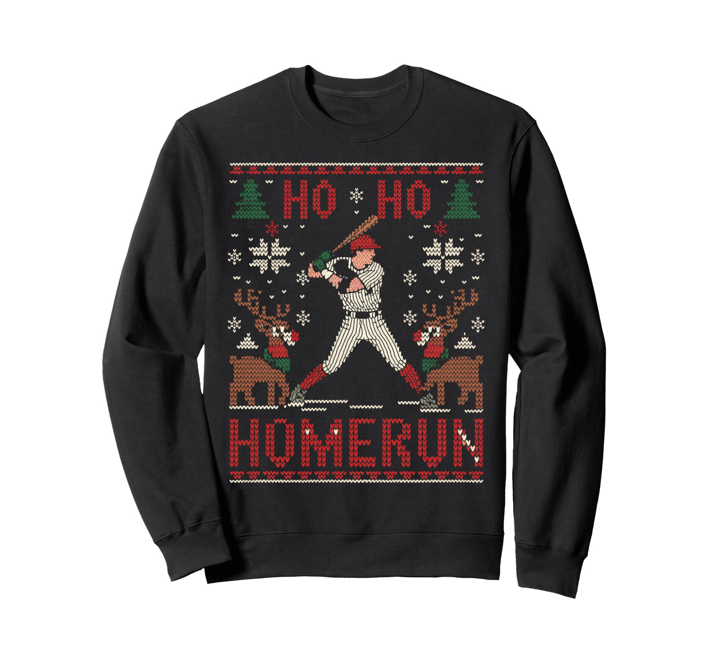 Baseball Softball Ho Ho Sweatshirt - Casual Everyday Wear Men Women - T-Shirt, Sweatshirt, Hoodie