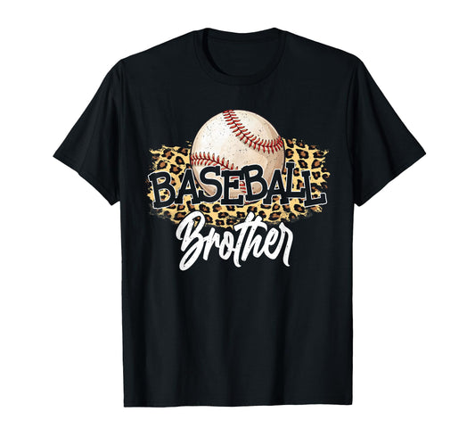 Baseball Brother Leopard Baseball Lover T-Shirt - Trendy Graphic for Adults - T-Shirt, Sweatshirt, Hoodie