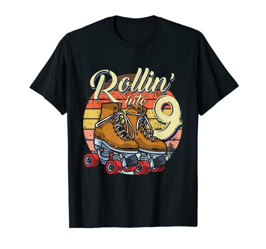8Th Bday Outfit 9 Year Old Rolling Into T-Shirt - Graphic Print for Adults - T-Shirt, Sweatshirt, Hoodie