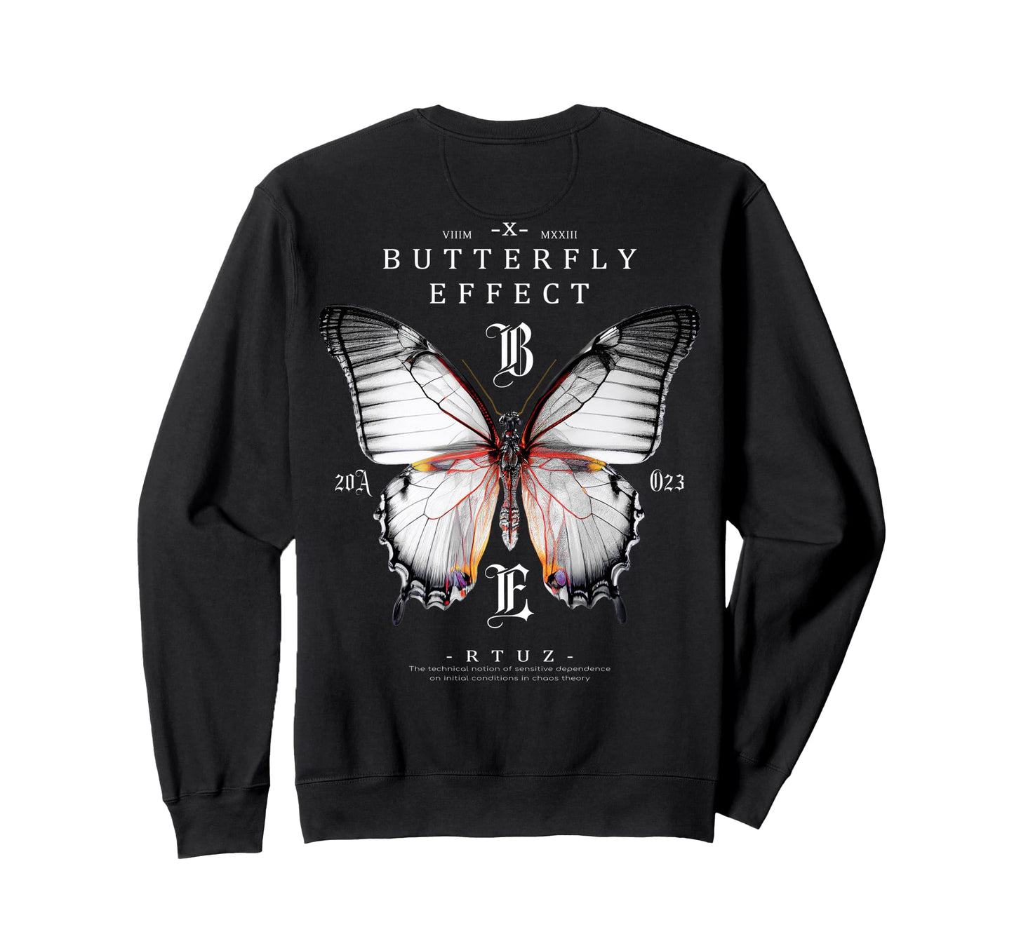 Y2K Back Streetwear Butterfly Sweatshirt - Custom Art Print for Adults - T-Shirt, Sweatshirt, Hoodie