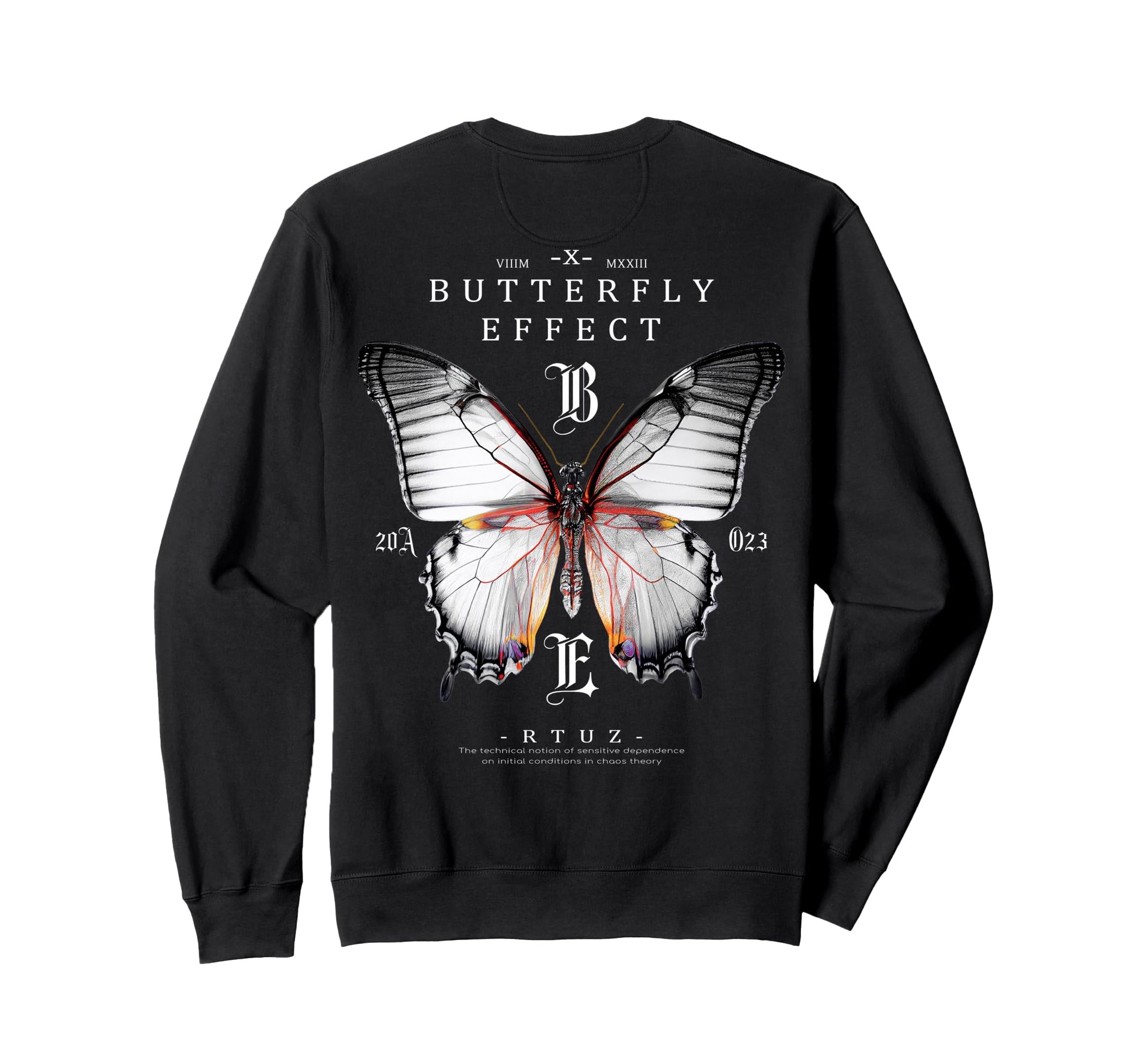 Y2K Back Streetwear Butterfly Sweatshirt - Custom Art Print for Adults - T-Shirt, Sweatshirt, Hoodie