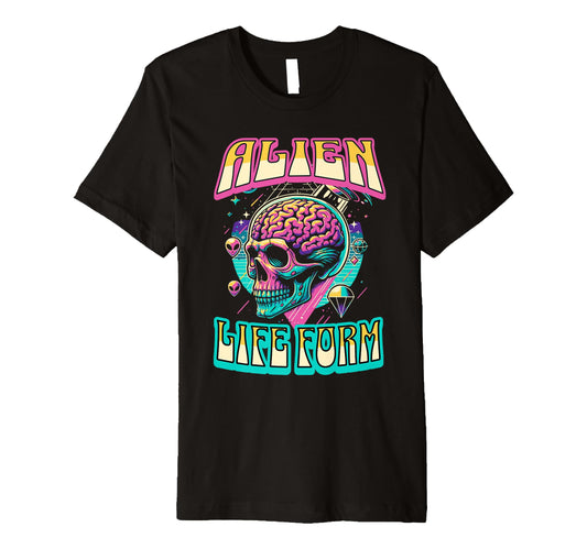 Alien Life Form Alien Head Colorful T-Shirt - Novelty Apparel Men Women - T-Shirt, Sweatshirt, Hoodie