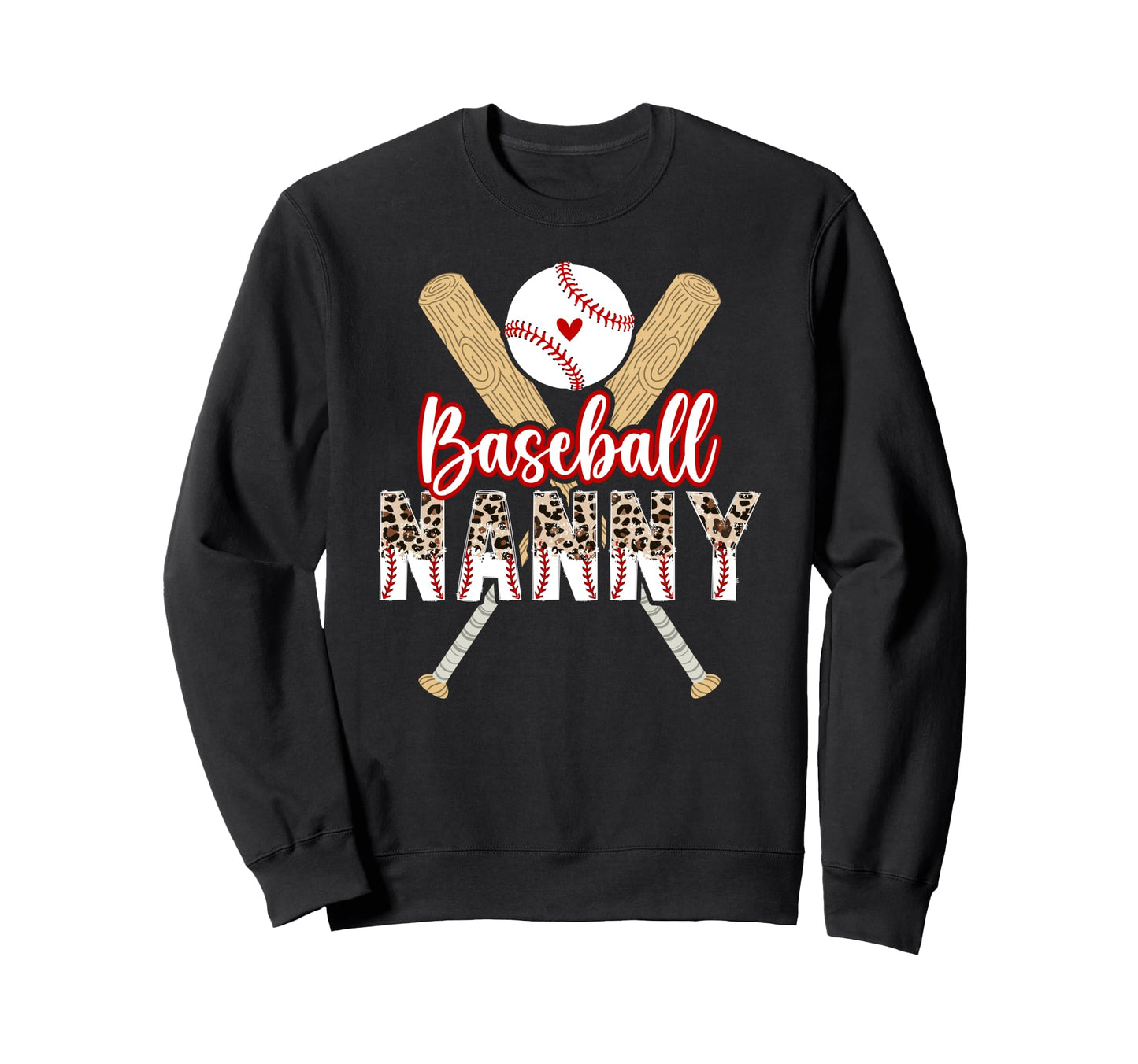 Baseball Nanny Leopard Nanny Sweatshirt - Trendy Graphic for Adults - T-Shirt, Sweatshirt, Hoodie