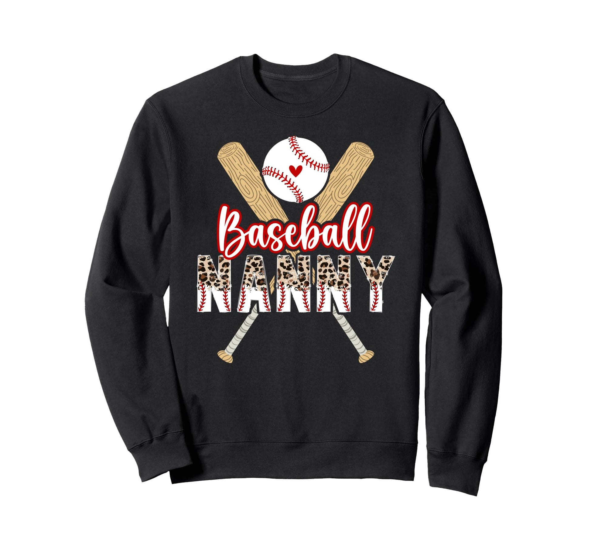 Baseball Nanny Leopard Nanny Sweatshirt - Trendy Graphic for Adults - T-Shirt, Sweatshirt, Hoodie