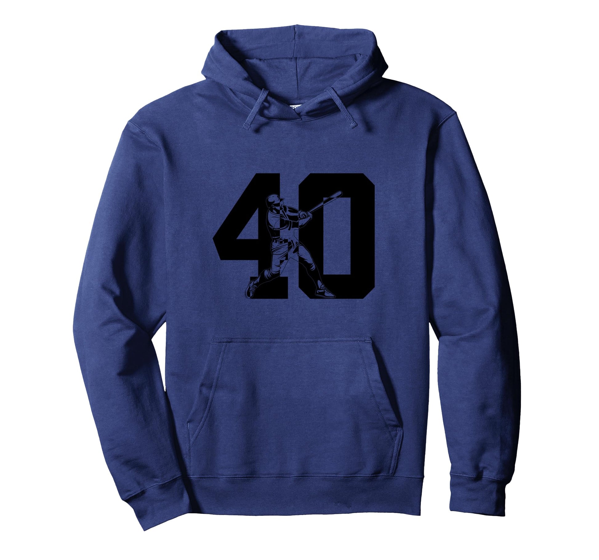 Number 40 Years Baseball 40Th Hoodie - Fun Novelty Design Men Women - T-Shirt, Sweatshirt, Hoodie