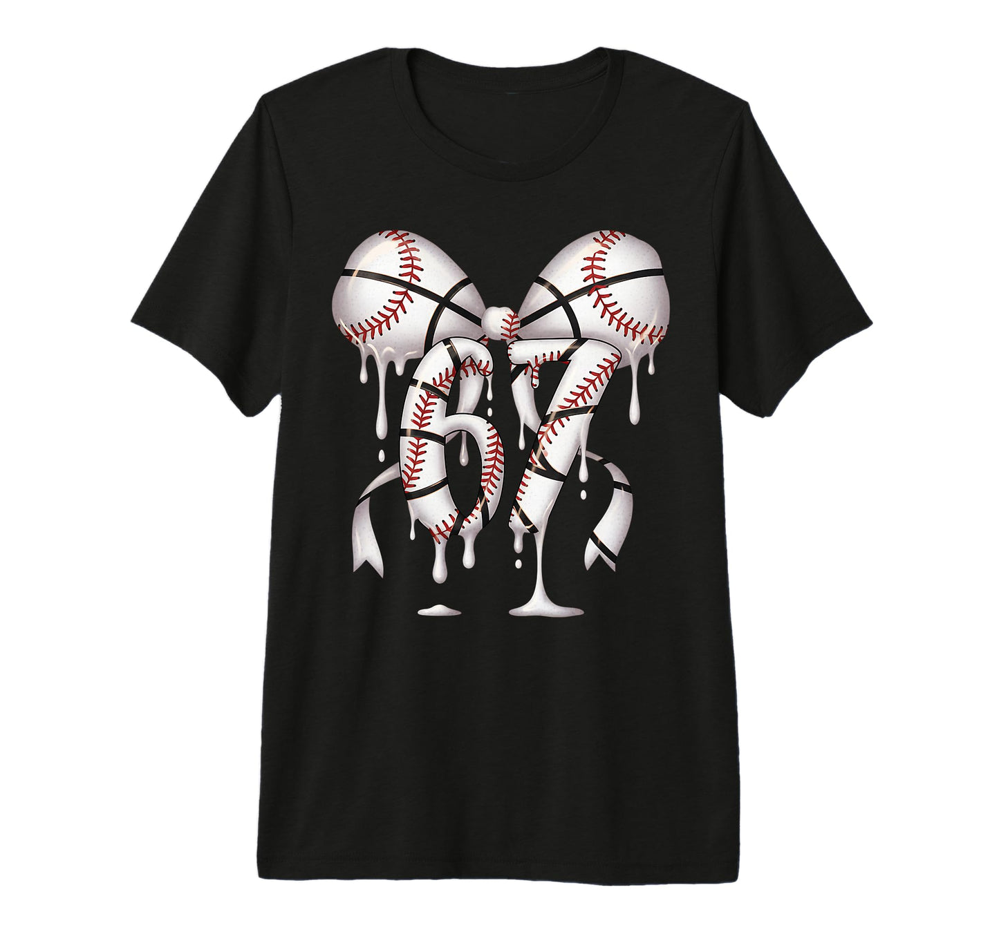 Funny 67 Meme Coquette Bow Baseball T-Shirt - Aesthetic Graphic Men Women - T-Shirt, Sweatshirt, Hoodie
