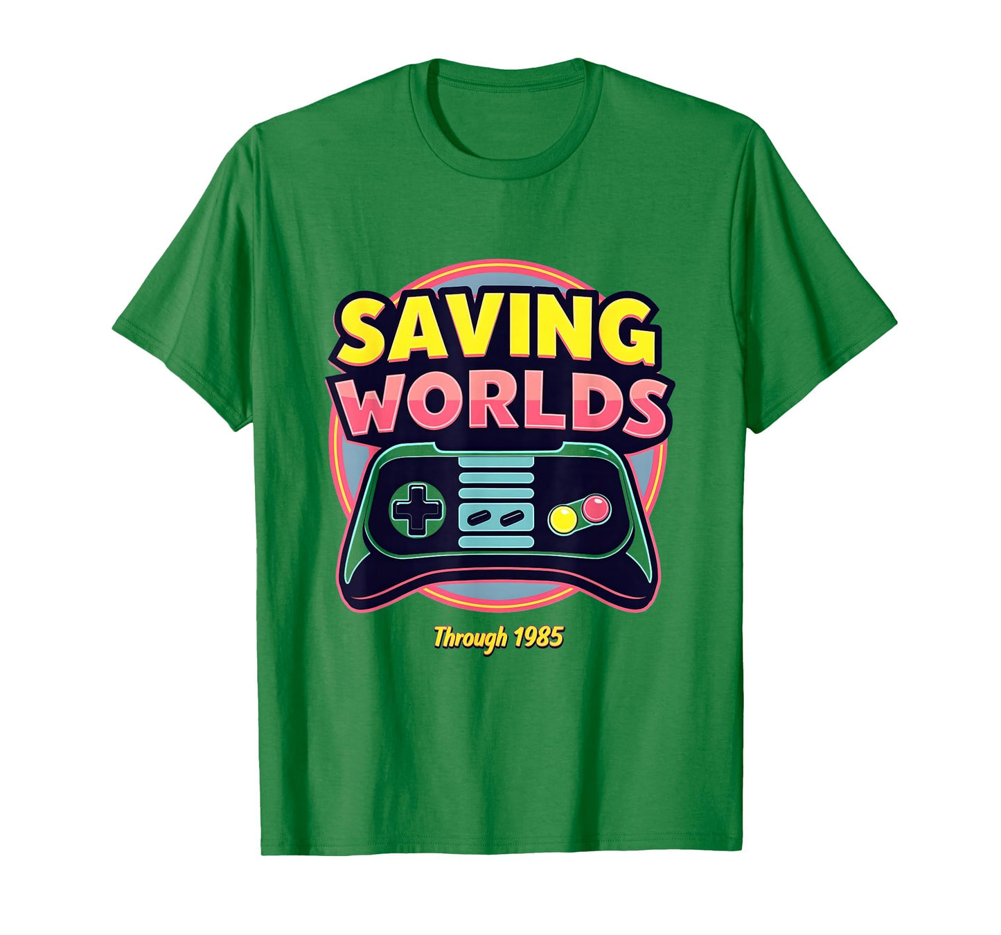 1985 Saving Worlds Gaming T-Shirt - Custom Art Print for Adults - T-Shirt, Sweatshirt, Hoodie