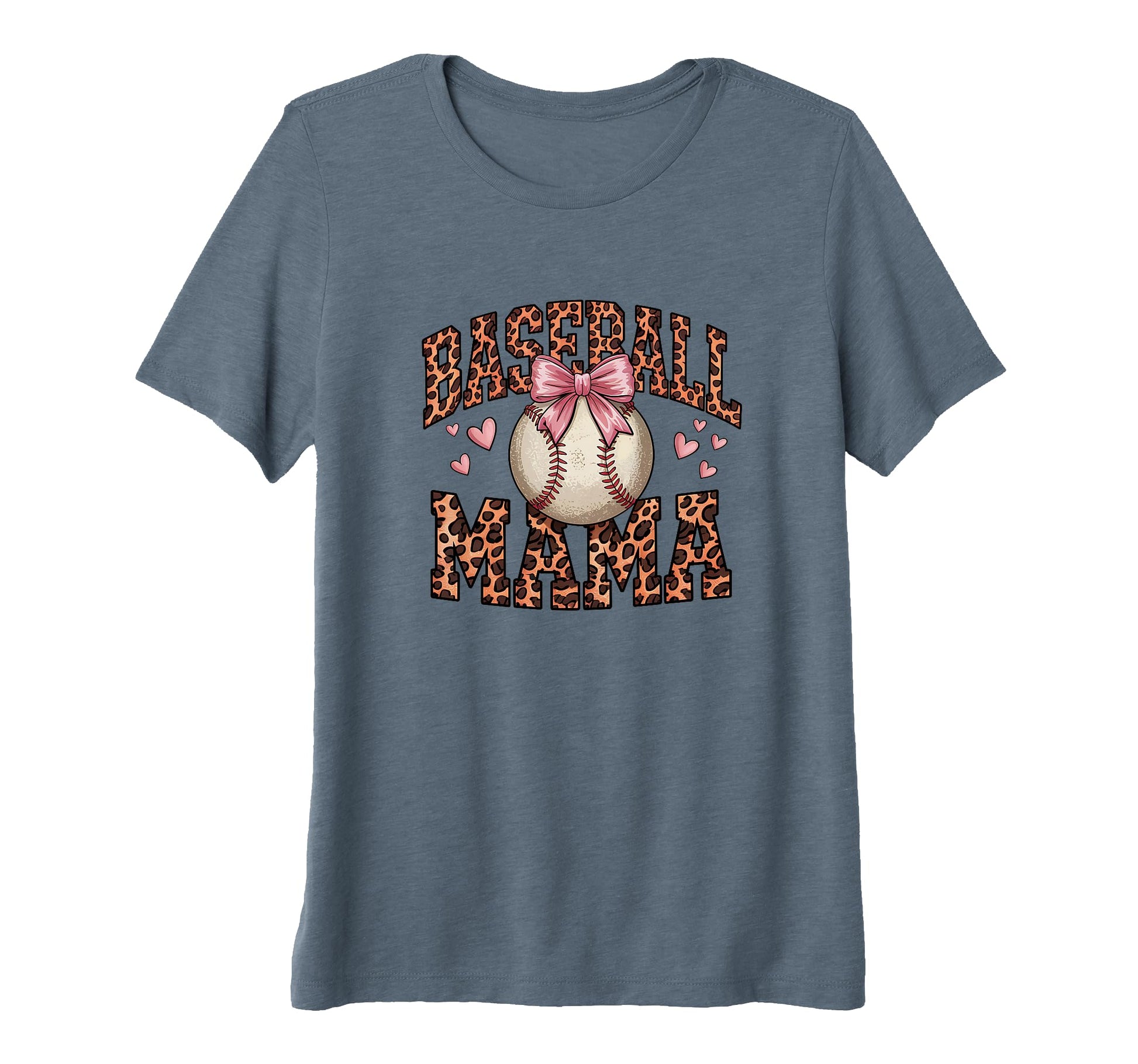 Womens Baseball Mama Leopard Tri Blend T-Shirt - Minimalist Print Men Women - T-Shirt, Sweatshirt, Hoodie