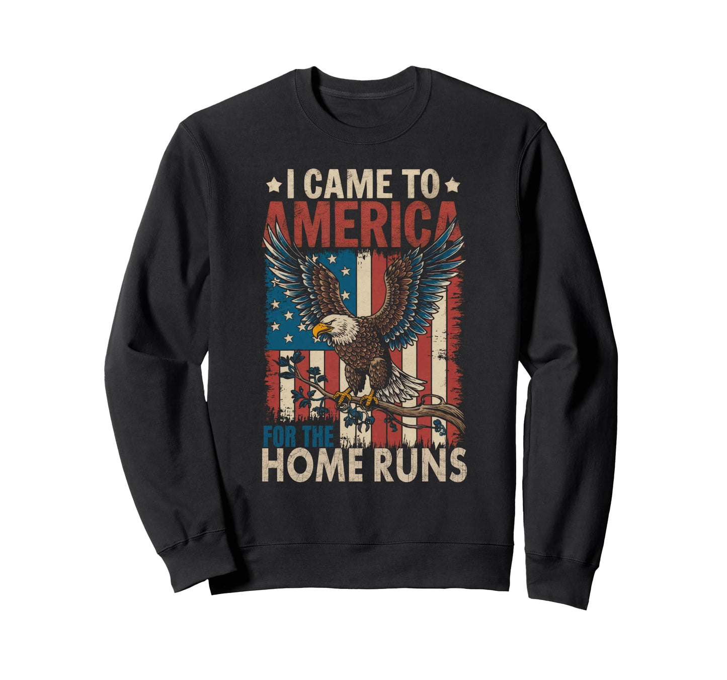 Baseball Lover Patriotic Eagle Sweatshirt - Aesthetic Graphic Men Women - T-Shirt, Sweatshirt, Hoodie