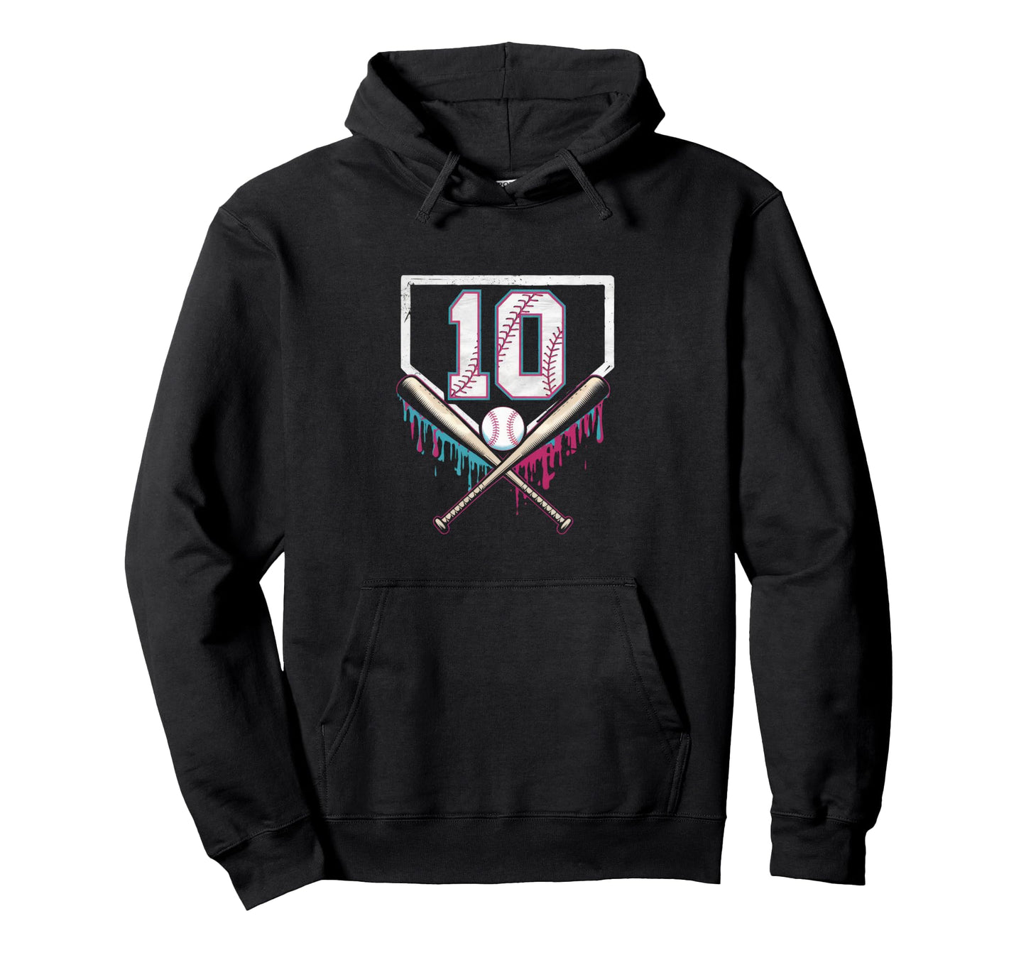 10Th Birthday Baseball Home Ice Cream Hoodie - Custom Art Print for Adults - T-Shirt, Sweatshirt, Hoodie