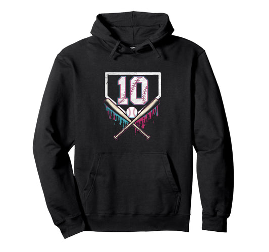 10Th Birthday Baseball Home Ice Cream Hoodie - Custom Art Print for Adults - T-Shirt, Sweatshirt, Hoodie
