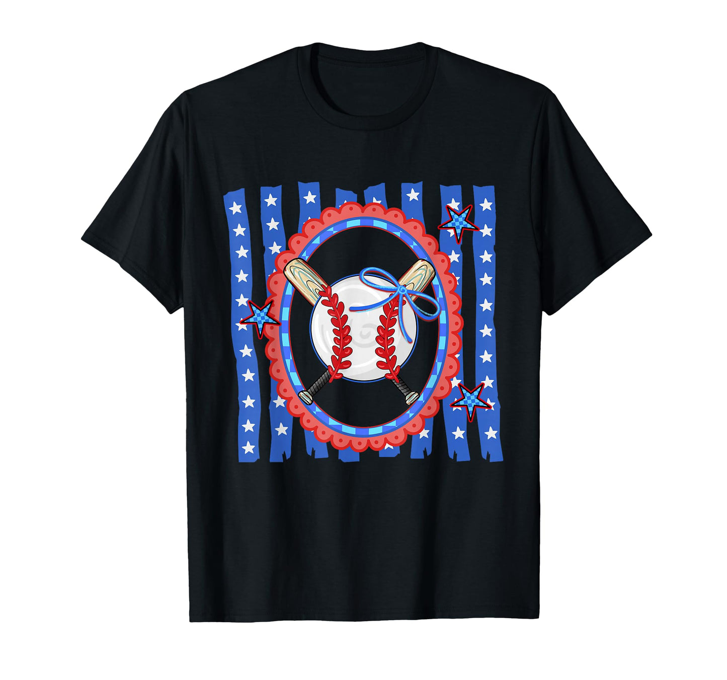 Baseball Bow Checkered Funny Baseball T-Shirt - Graphic Print Men Women - T-Shirt, Sweatshirt, Hoodie