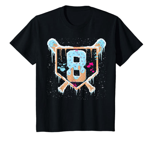 Baseball 8 Year Old Ice Cream Drip 8Th T-Shirt - Novelty Apparel Men Women - T-Shirt, Sweatshirt, Hoodie