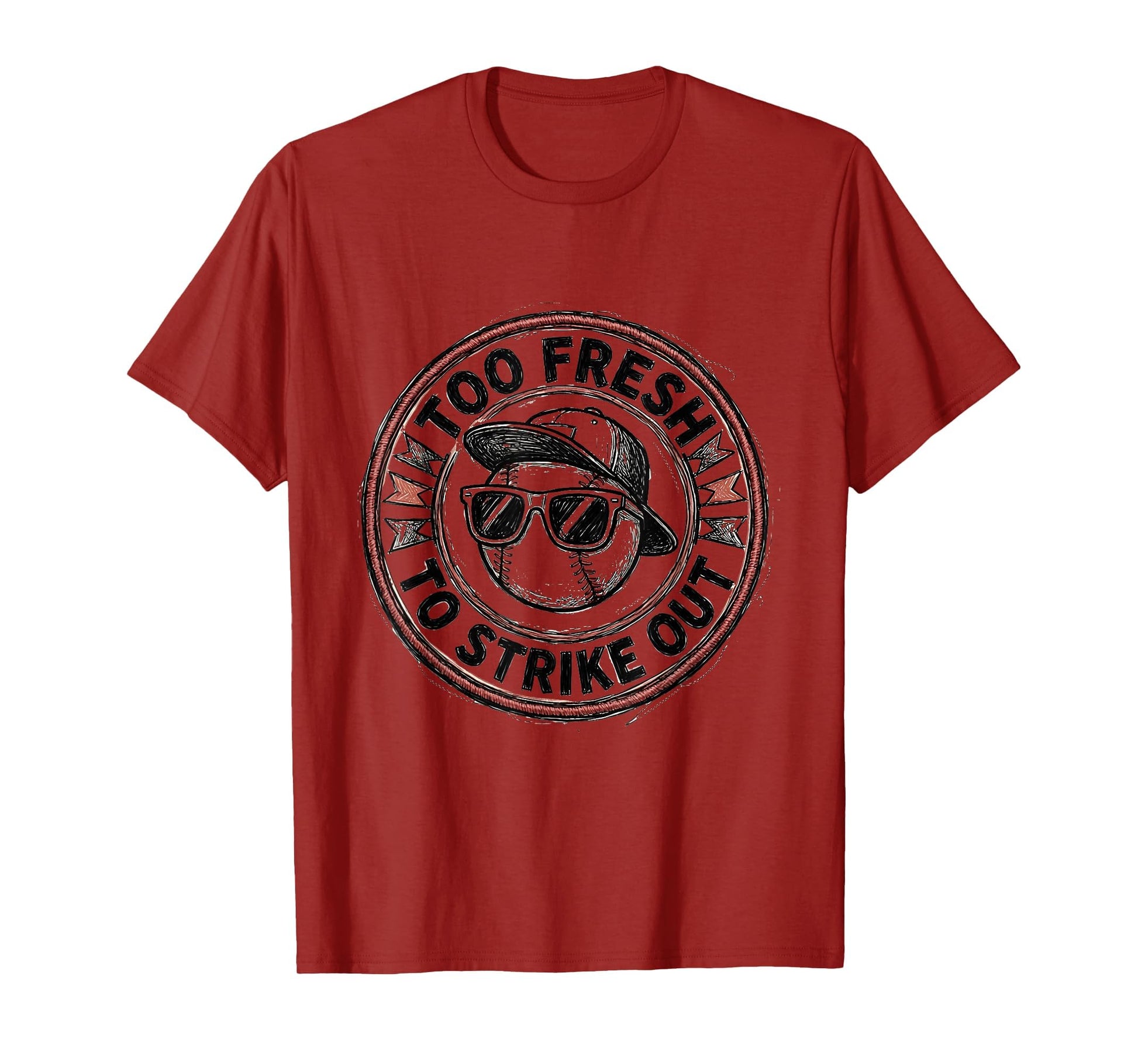 Too Fresh To Strike Out Baseball Drip T-Shirt - Custom Art Print Men Women - T-Shirt, Sweatshirt, Hoodie