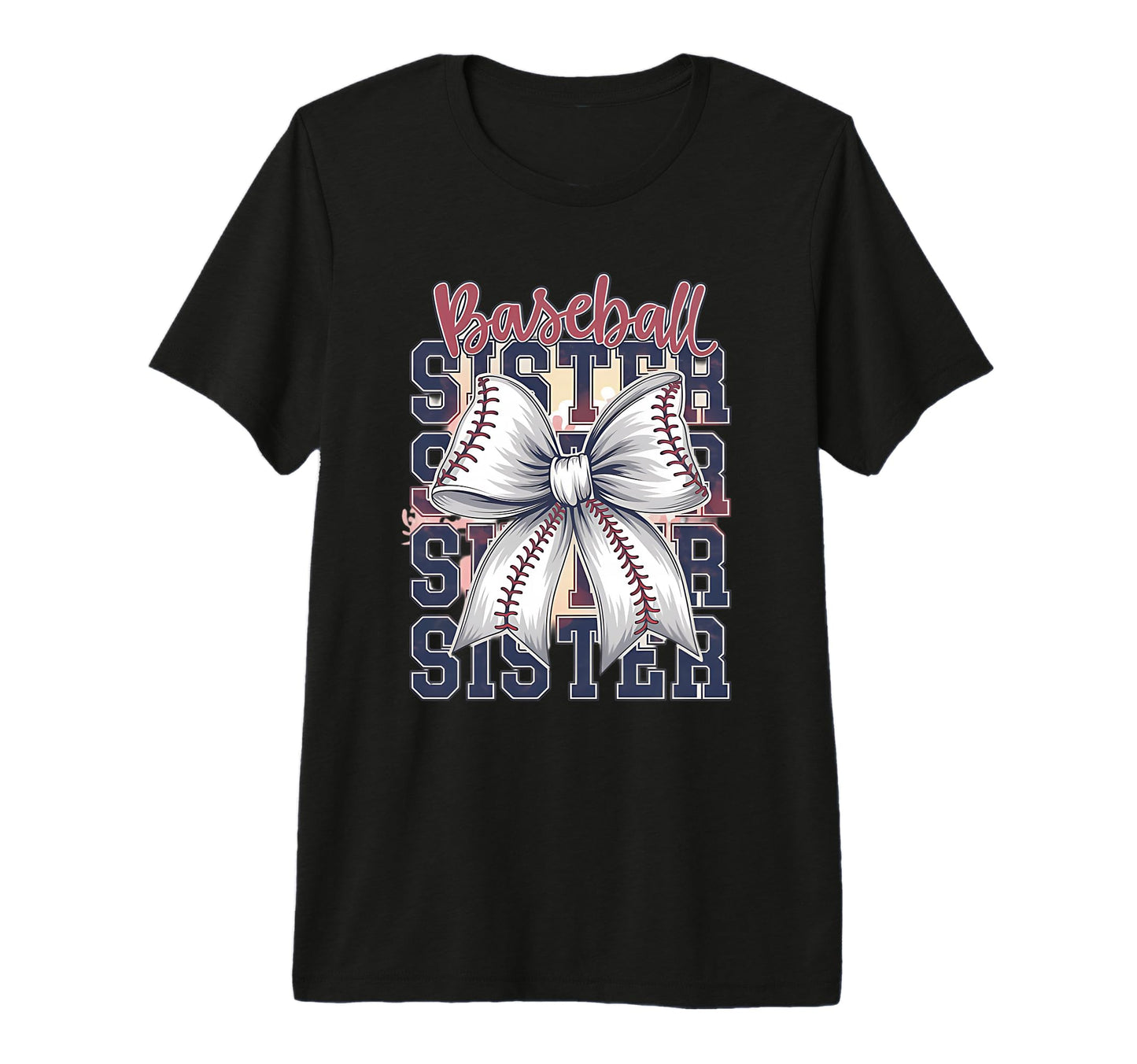 Baseball Sister Coquette Bow Tri Blend T-Shirt - Novelty Apparel Unisex - T-Shirt, Sweatshirt, Hoodie