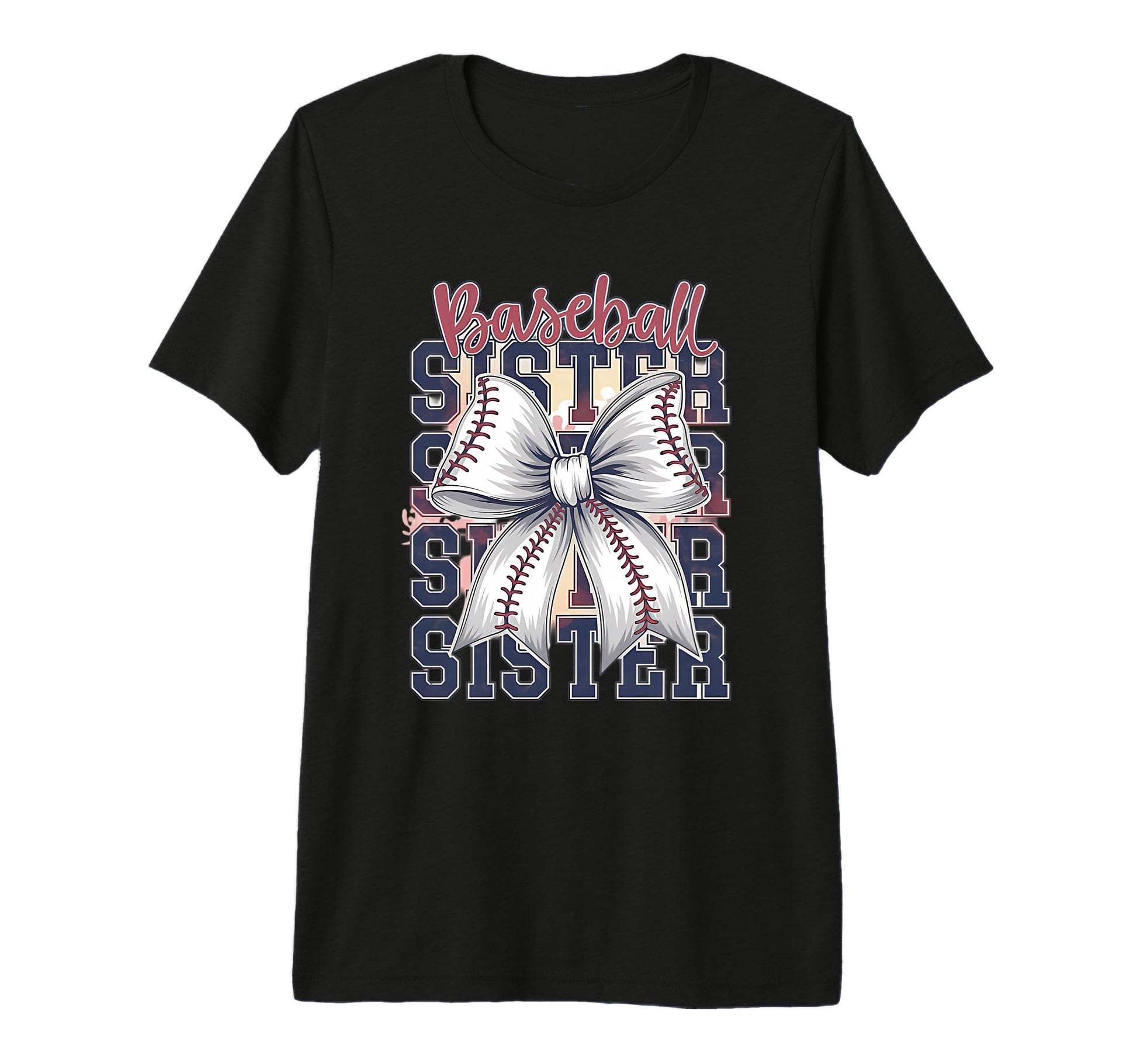 Baseball Sister Coquette Bow Tri Blend T-Shirt - Novelty Apparel Unisex - T-Shirt, Sweatshirt, Hoodie