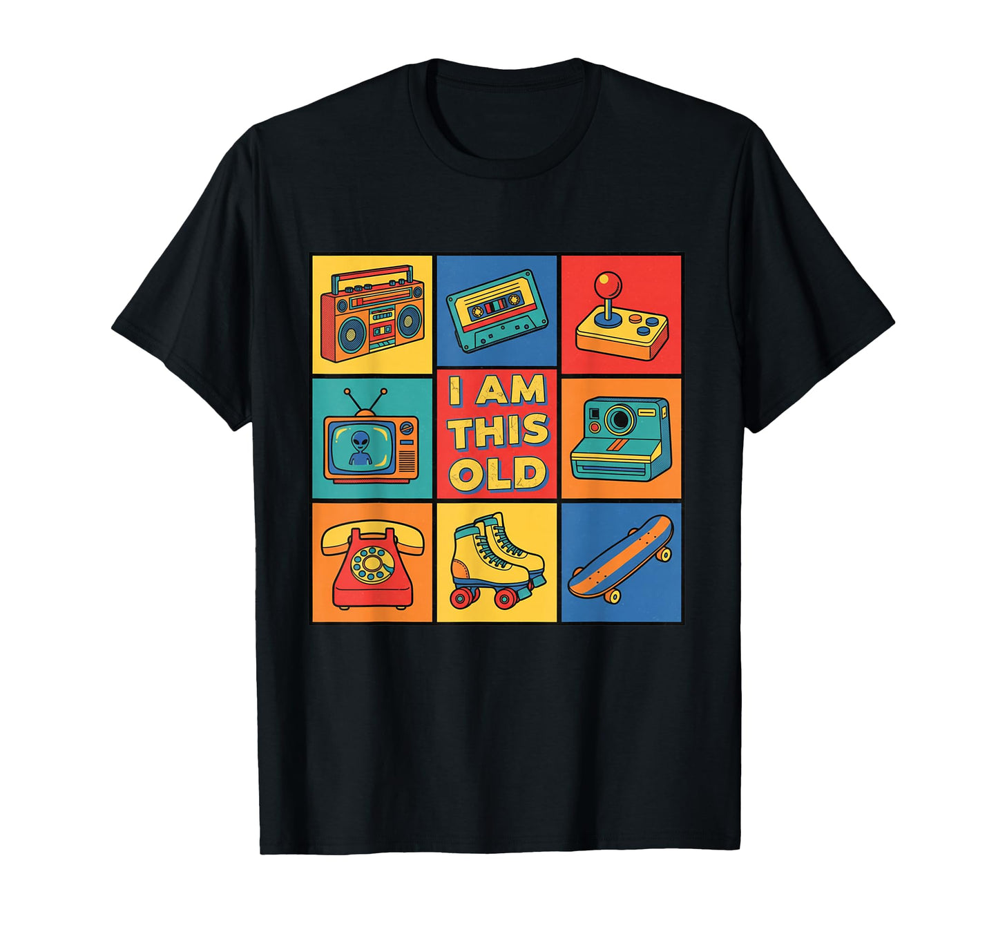 I Am This Old 80S 90S Nostalgia Objects T-Shirt - Minimalist Print Unisex - T-Shirt, Sweatshirt, Hoodie
