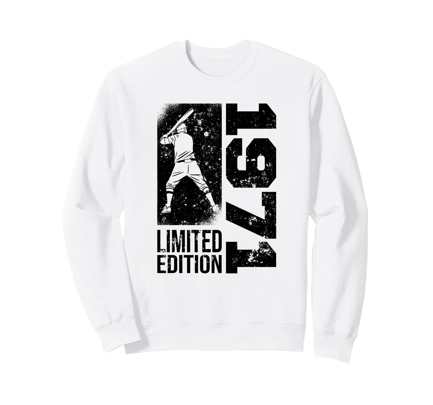 Baseball Player Born 1971 Sweatshirt - Minimalist Print for Adults - T-Shirt, Sweatshirt, Hoodie