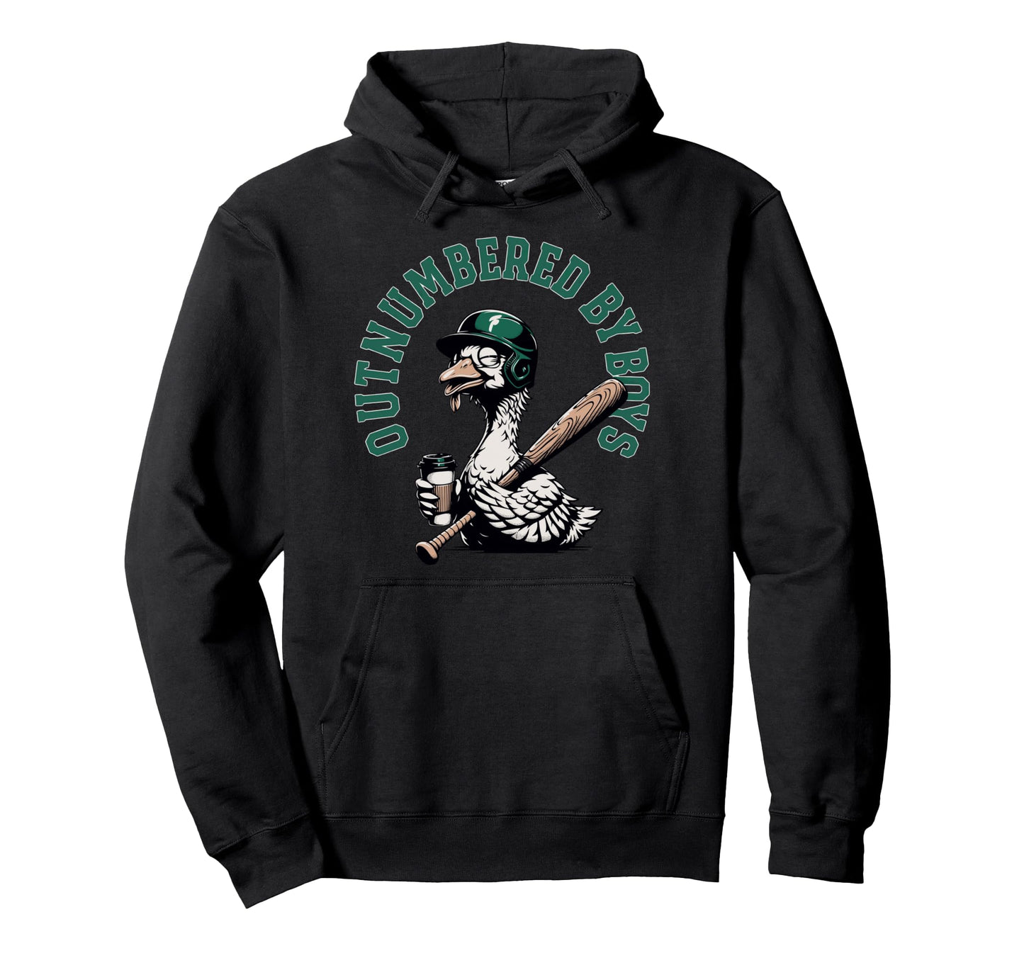 Mom Goose Mothers Day Outnumbered Baseball Hoodie - Graphic Print Unisex - T-Shirt, Sweatshirt, Hoodie