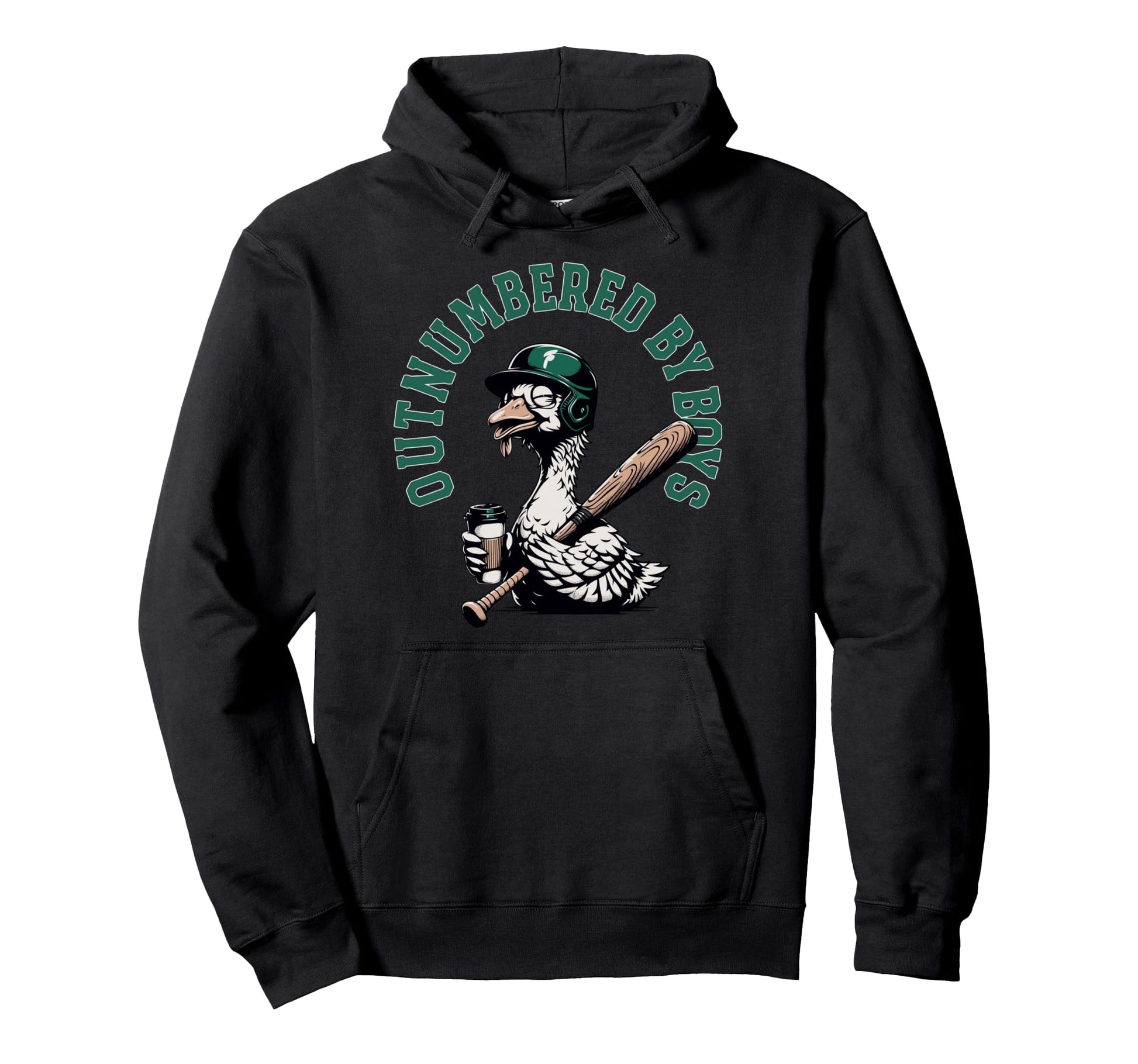 Mom Goose Mothers Day Outnumbered Baseball Hoodie - Graphic Print Unisex - T-Shirt, Sweatshirt, Hoodie