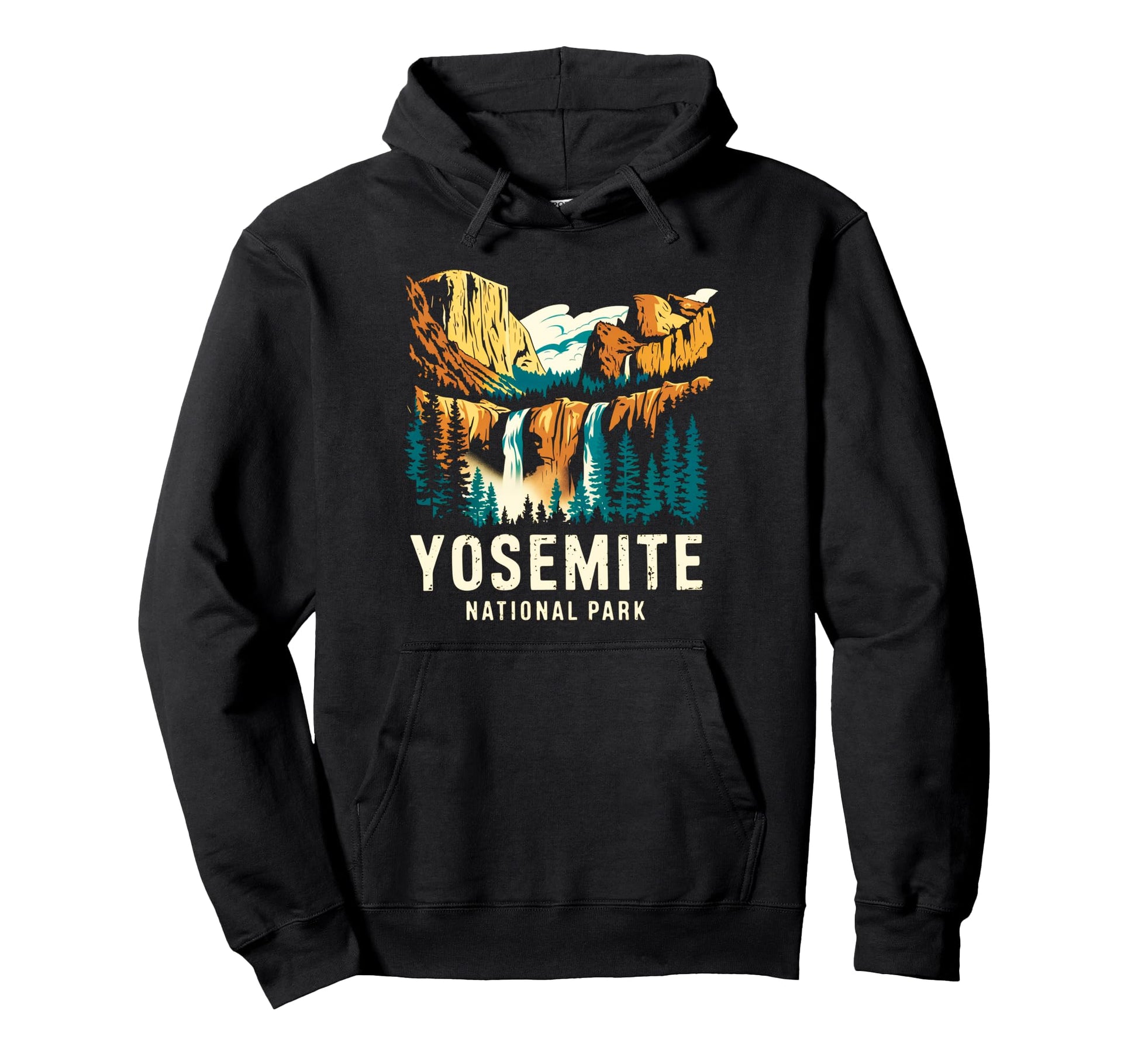 Yosemite Falls California National Park Hoodie - Aesthetic Graphic Unisex - T-Shirt, Sweatshirt, Hoodie