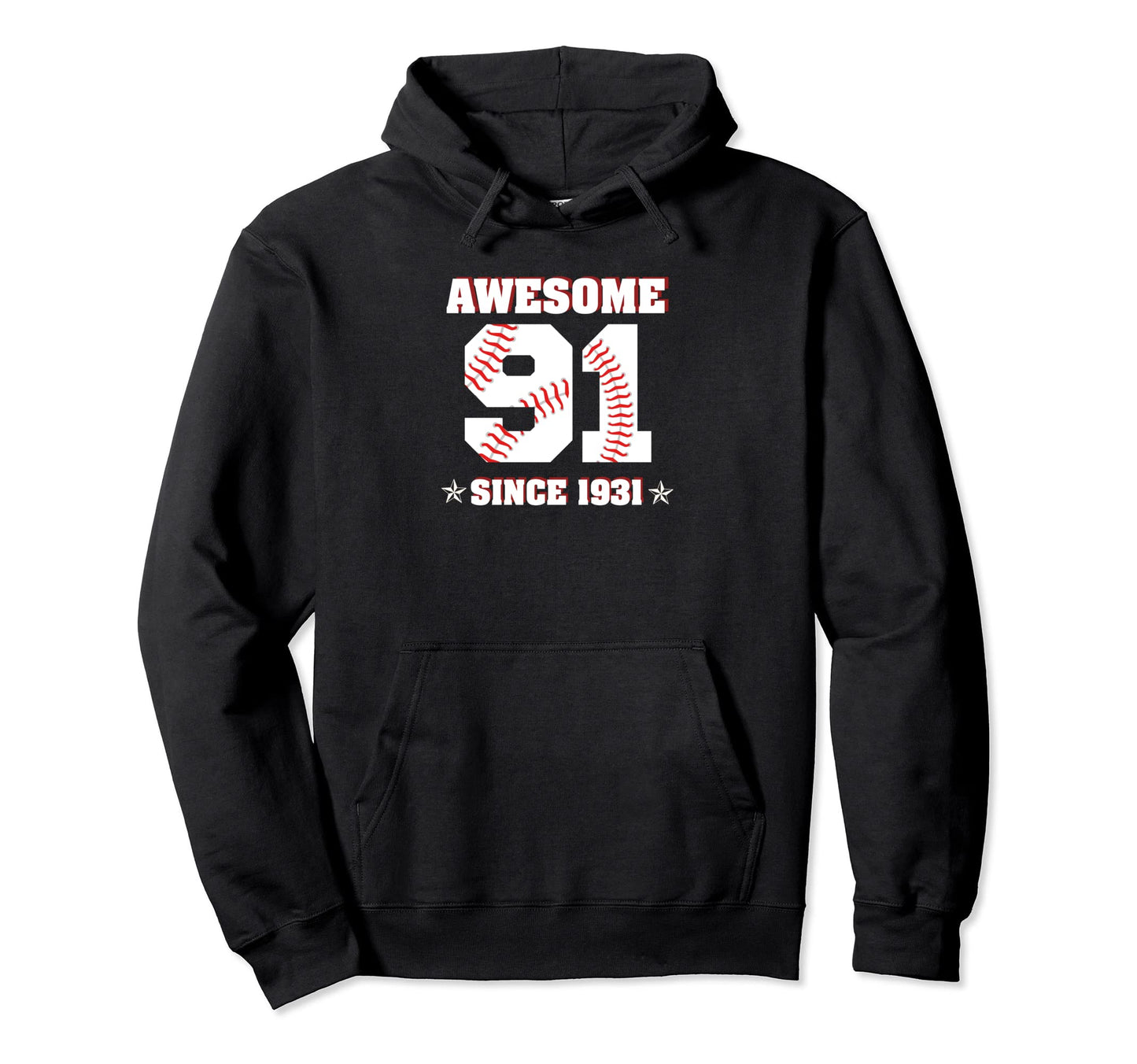 91St Birthday Awesome Since 1931 91 Hoodie - Minimalist Print for Adults - T-Shirt, Sweatshirt, Hoodie