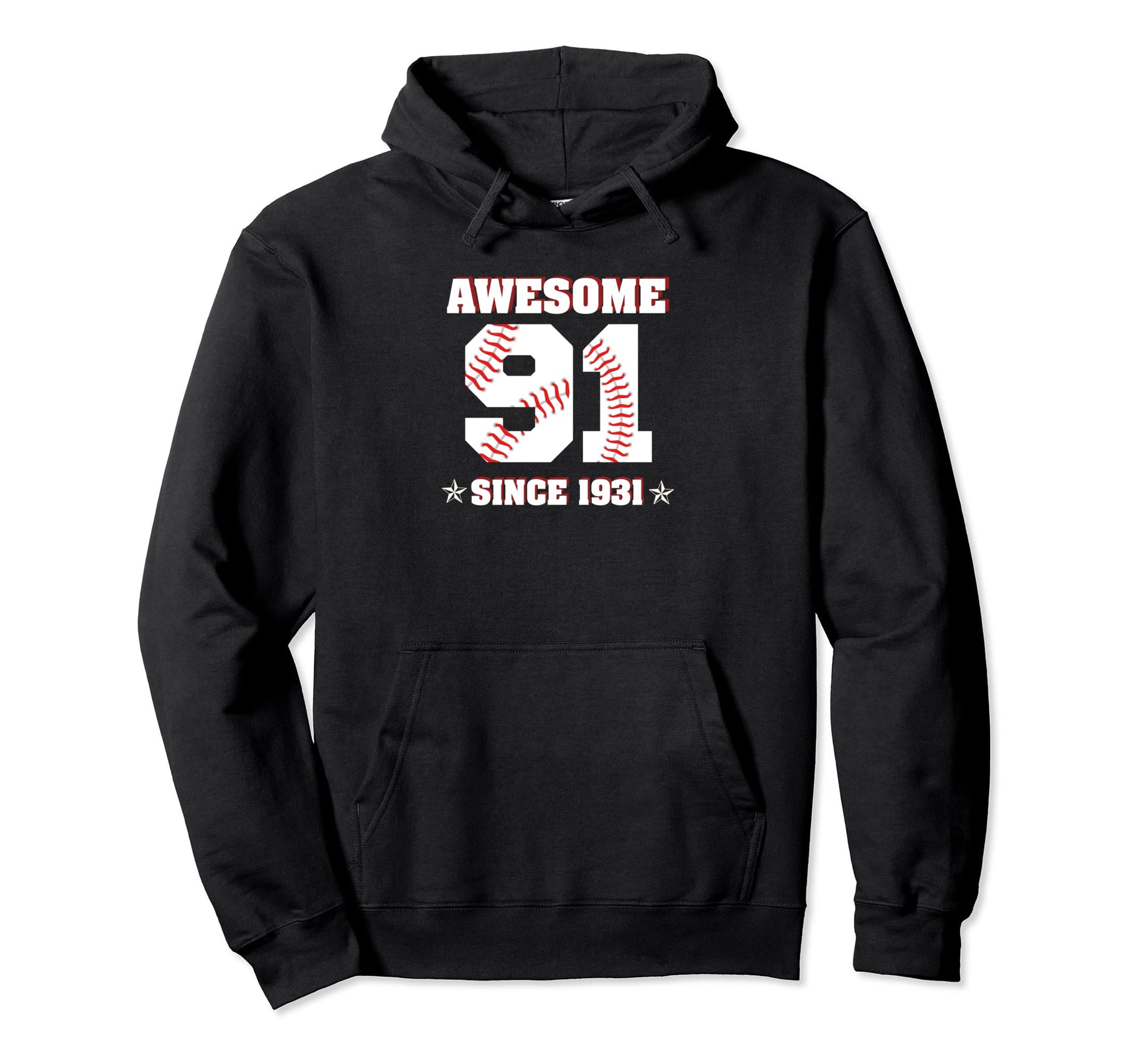 91St Birthday Awesome Since 1931 91 Hoodie - Minimalist Print for Adults - T-Shirt, Sweatshirt, Hoodie
