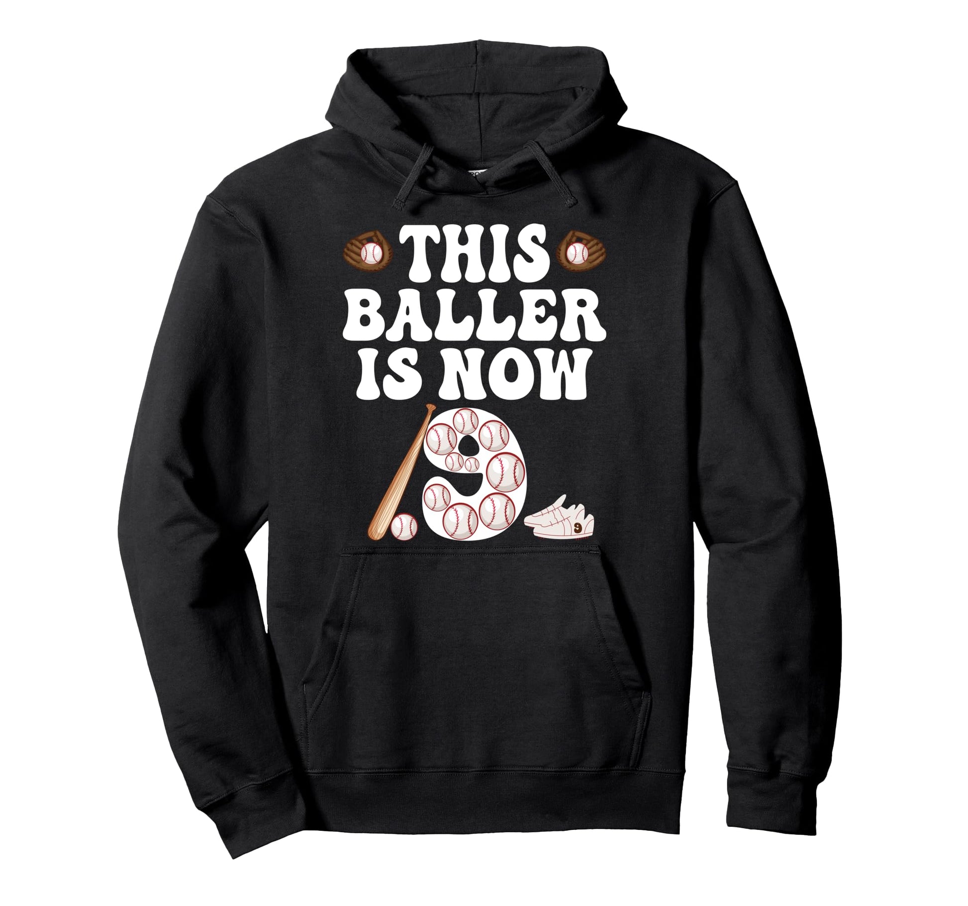 Baseball Themed 9Th Birthday This Hoodie - Casual Everyday Wear Unisex - T-Shirt, Sweatshirt, Hoodie