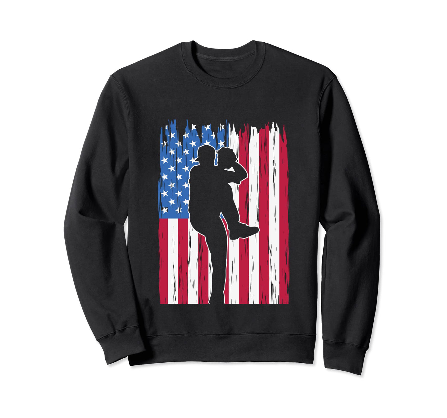 Patriotic American Usa Flag Sweatshirt - Aesthetic Graphic Men Women - T-Shirt, Sweatshirt, Hoodie