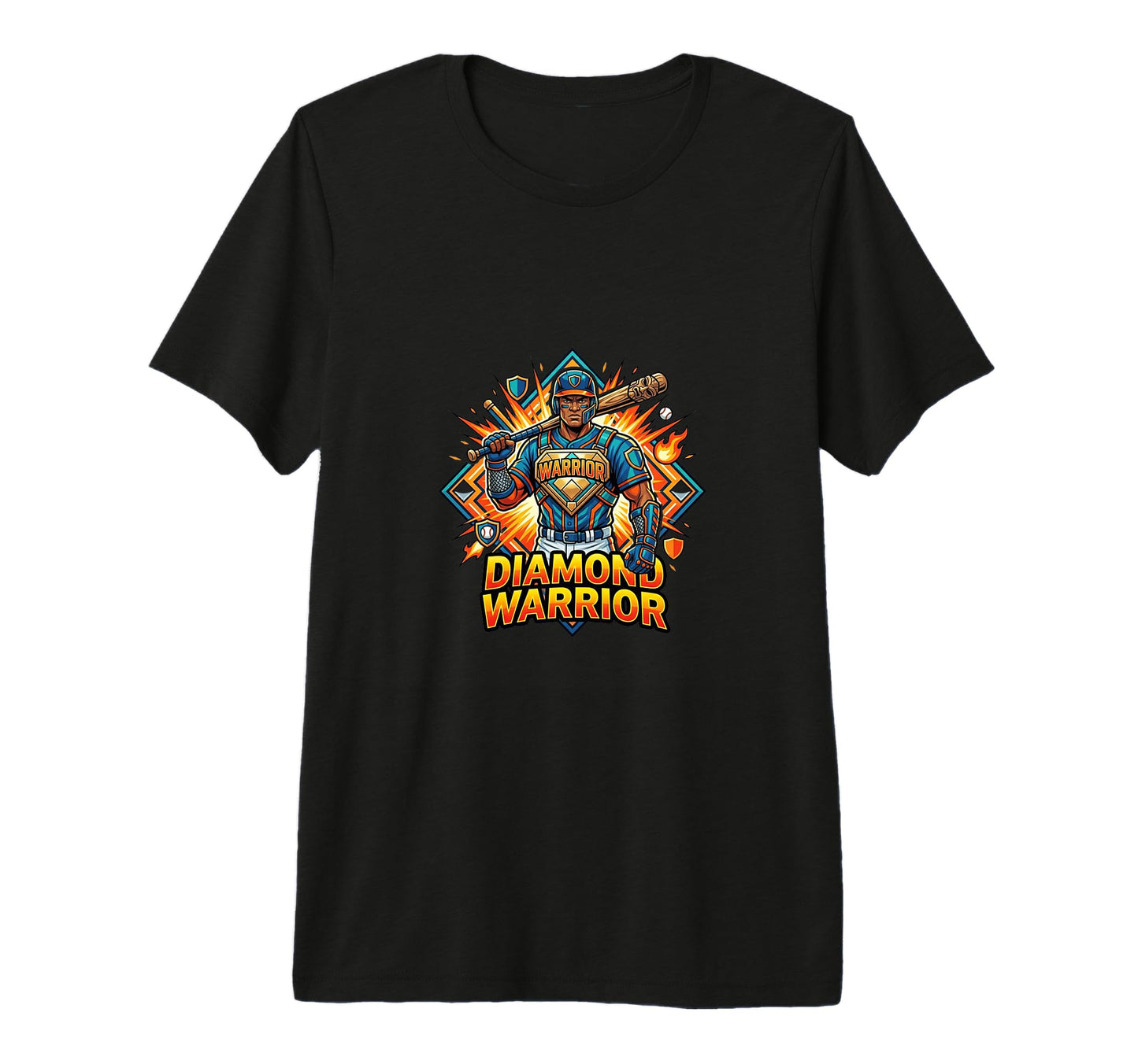 Mens Warrior Baseball Power Athlete T-Shirt - Graphic Print for Adults - T-Shirt, Sweatshirt, Hoodie