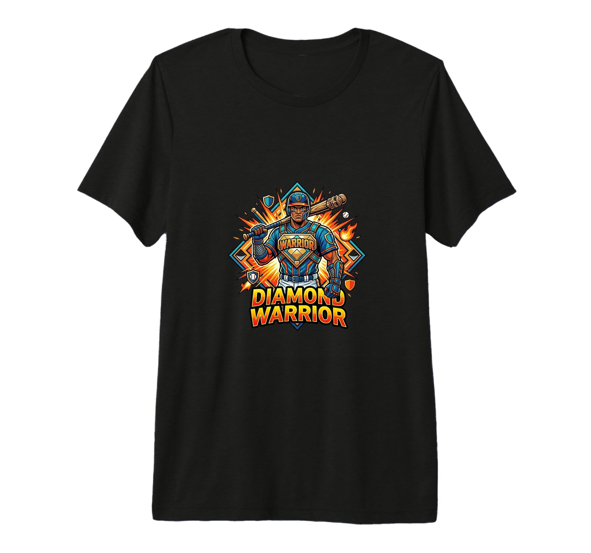 Mens Warrior Baseball Power Athlete T-Shirt - Graphic Print for Adults - T-Shirt, Sweatshirt, Hoodie