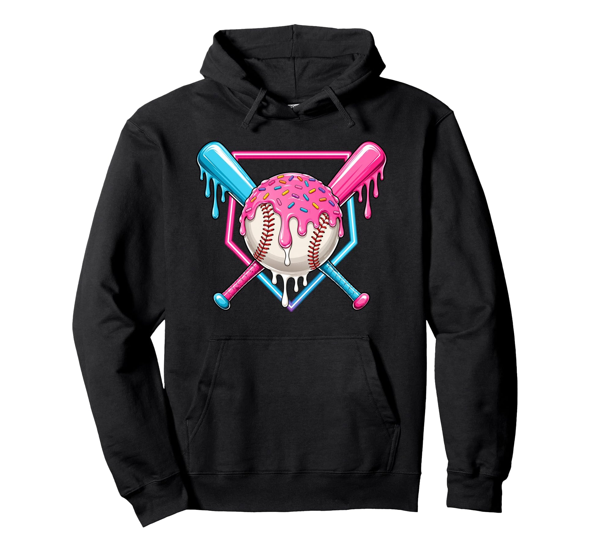 Sweet Dripping Baseball Hoodie - Fun Novelty Design Men Women - T-Shirt, Sweatshirt, Hoodie