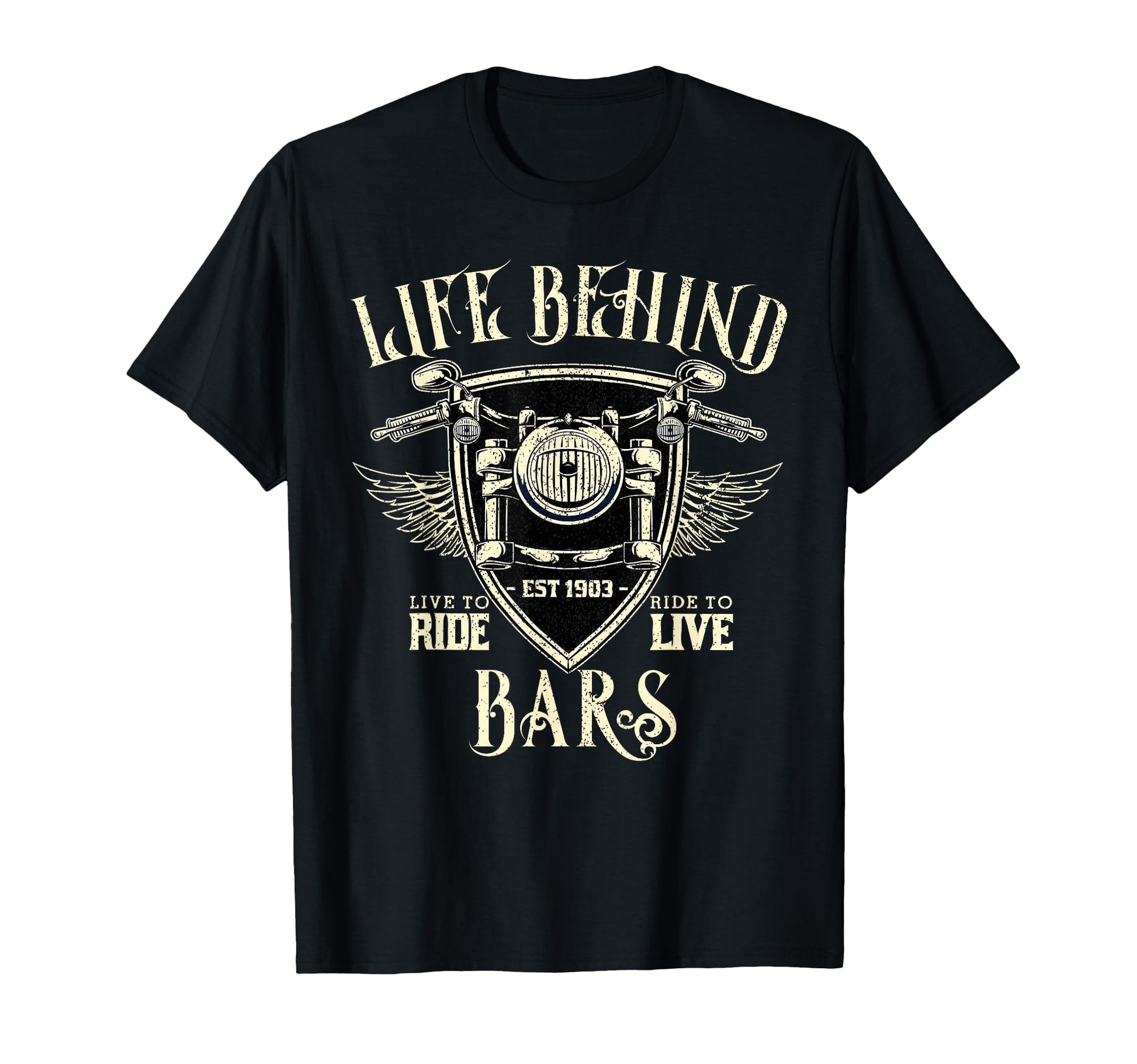 Life Behind Bars Motorcycle Rider T-Shirt - Custom Art Print for Adults - T-Shirt, Sweatshirt, Hoodie