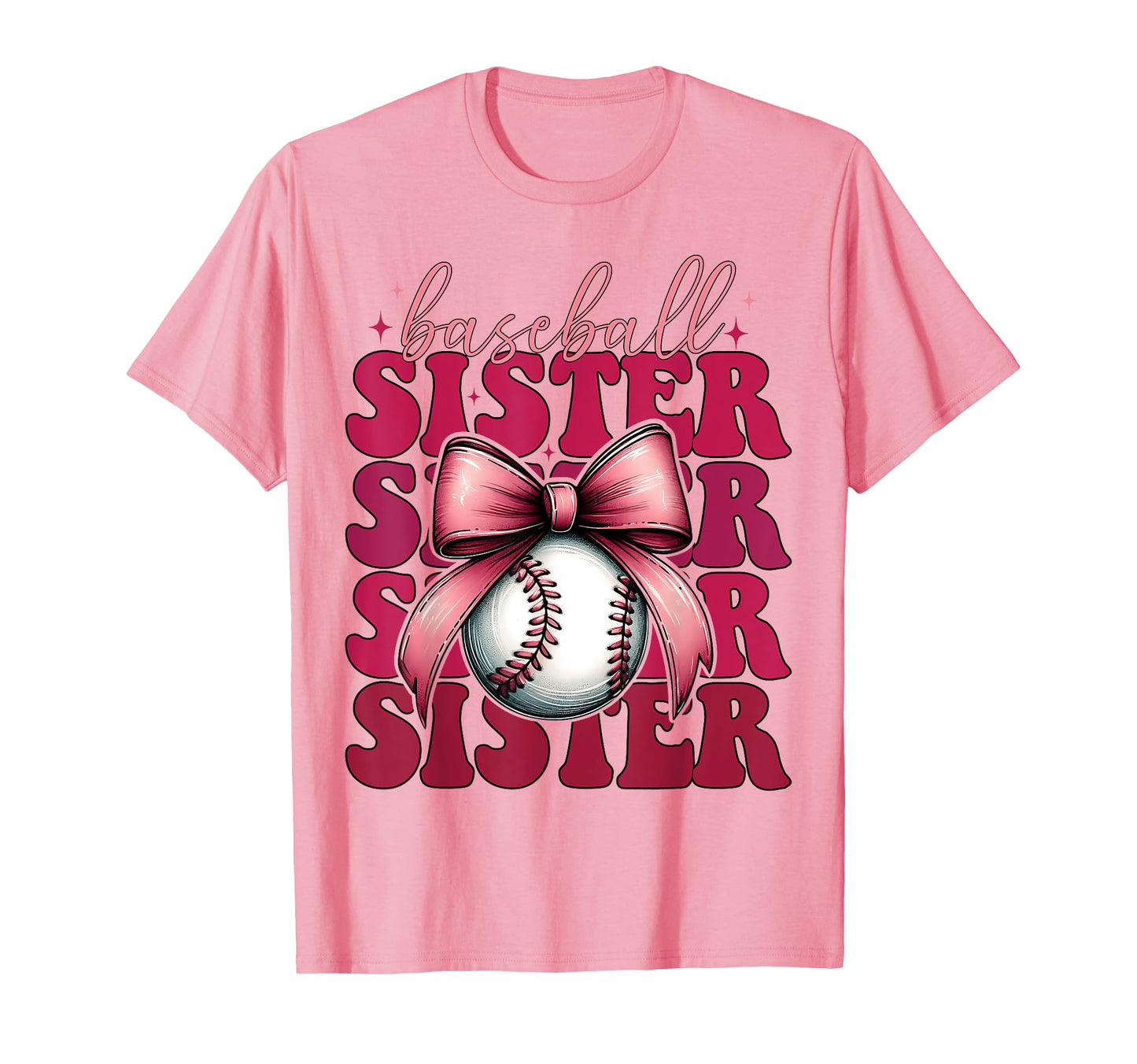 Baseball Sister Baseball Coquette Bow T-Shirt - Casual Everyday Wear Unisex - T-Shirt, Sweatshirt, Hoodie