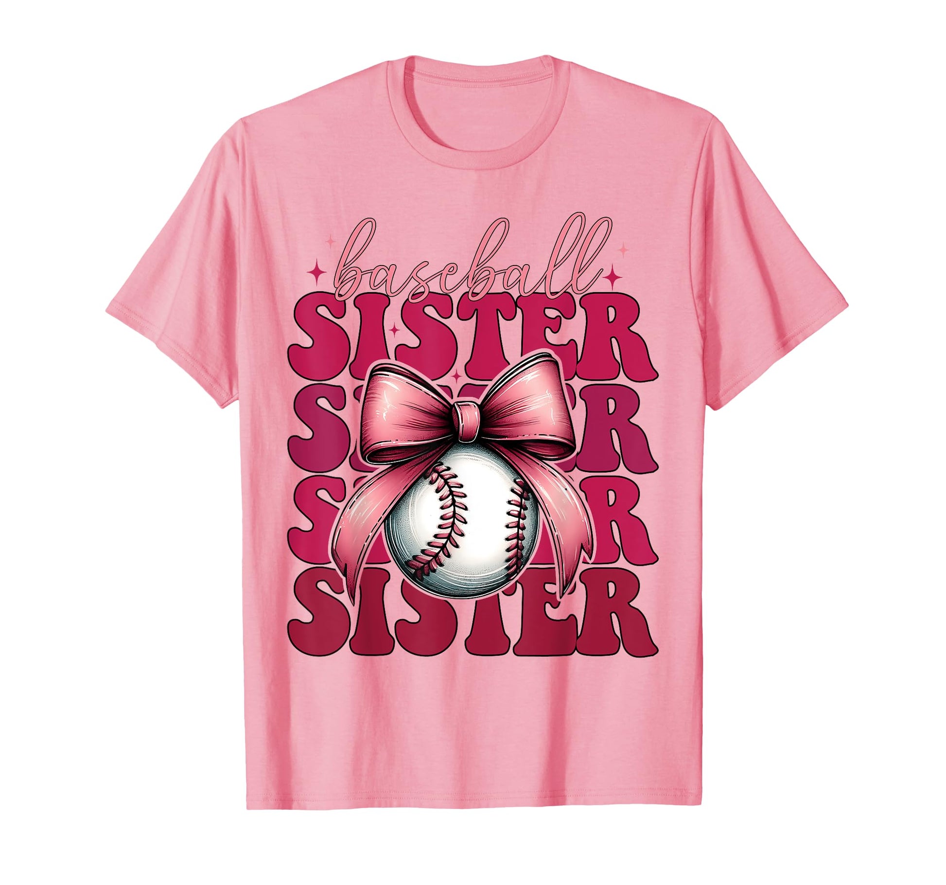 Baseball Sister Baseball Coquette Bow T-Shirt - Casual Everyday Wear Unisex - T-Shirt, Sweatshirt, Hoodie