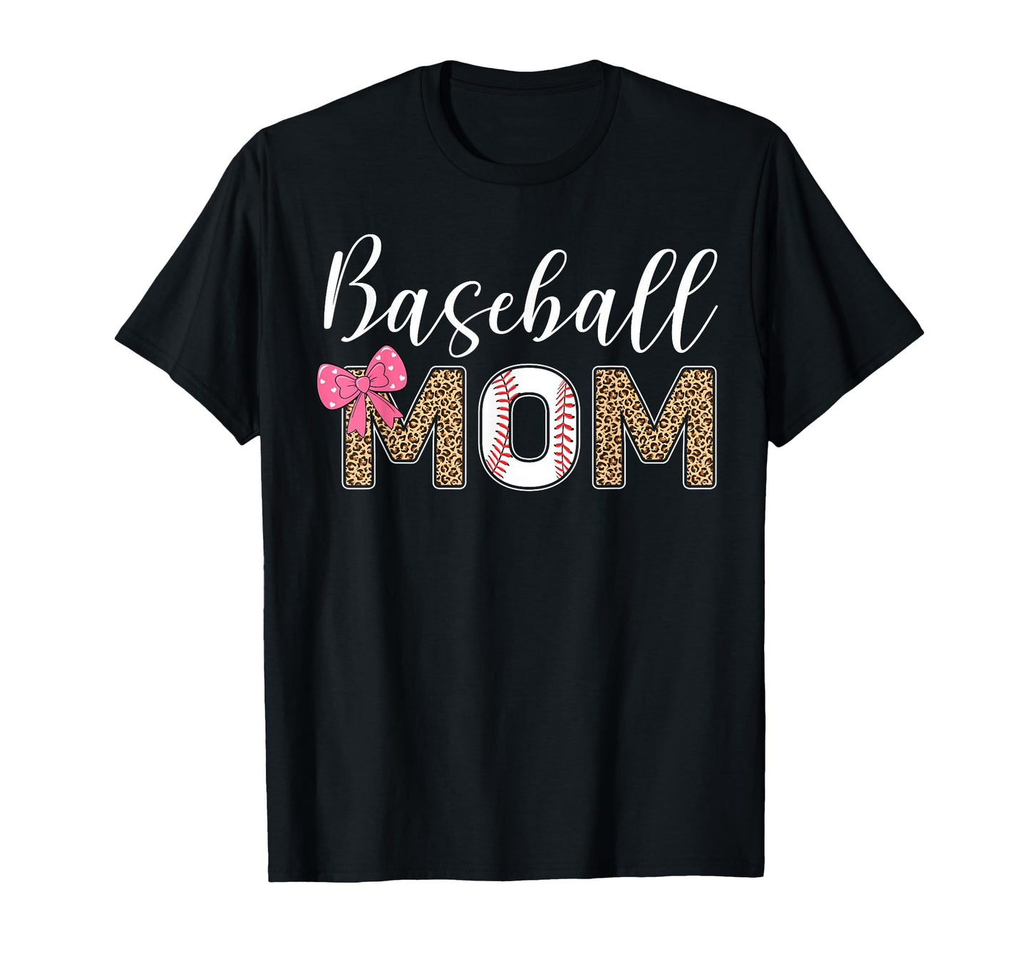 Baseball Mom Mothers Day Leopard T-Shirt - Minimalist Print for Adults - T-Shirt, Sweatshirt, Hoodie