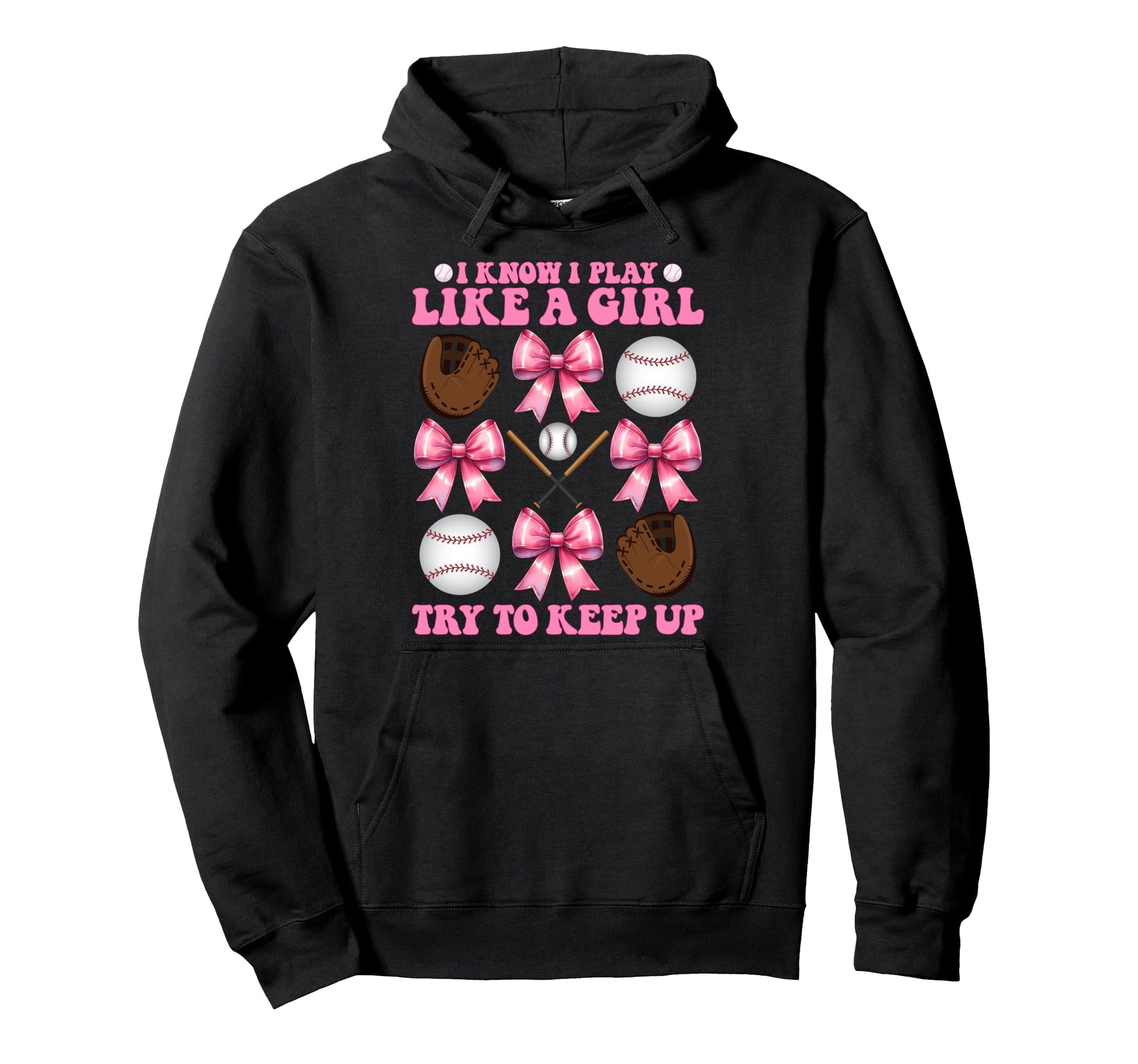 Baseball Mom Mama Coquette I Know I Play Hoodie - Trendy Graphic Unisex - T-Shirt, Sweatshirt, Hoodie