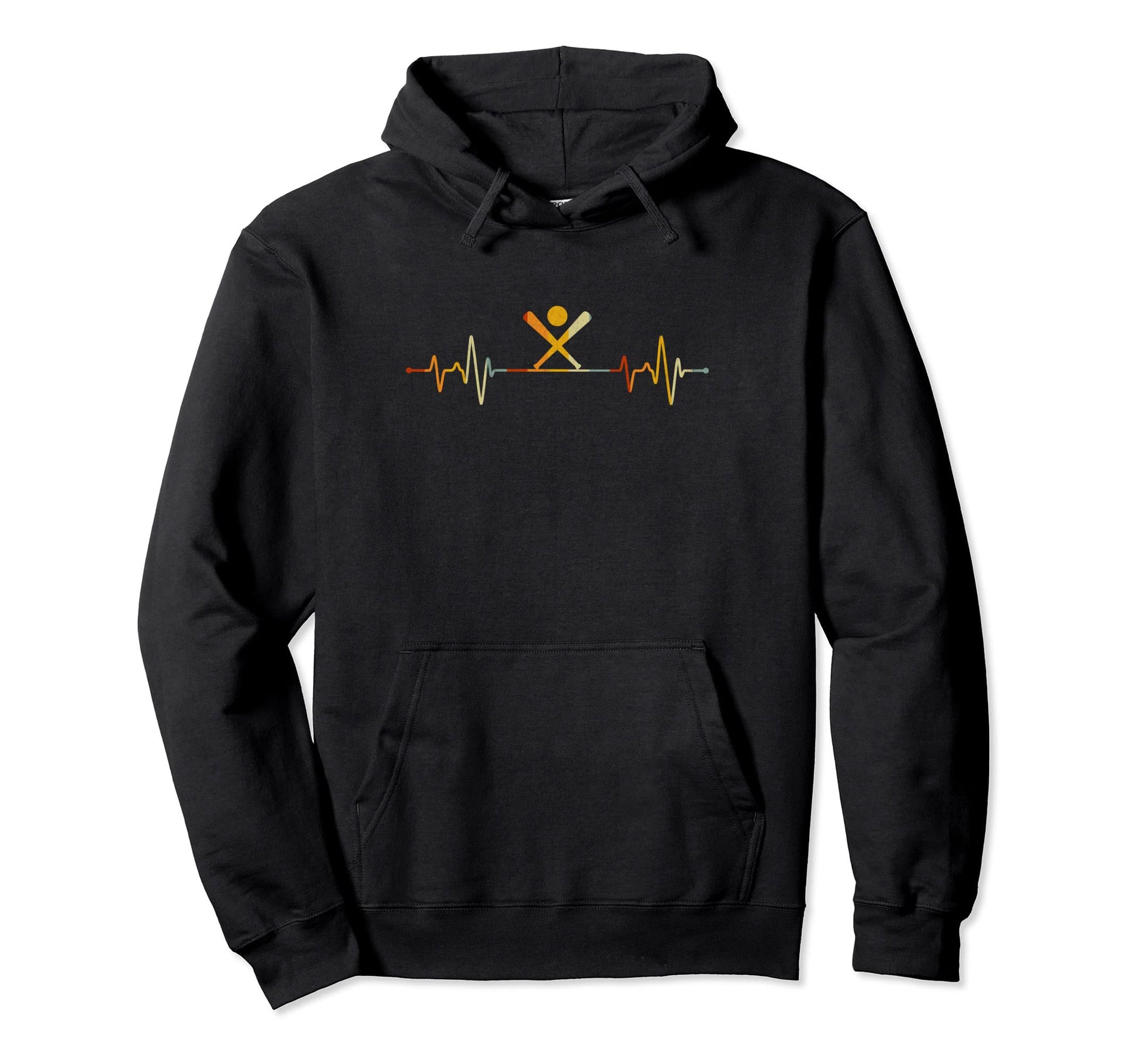 Funny Baseball Heartbeat Baseball Hoodie - Fun Novelty Design for Adults - T-Shirt, Sweatshirt, Hoodie
