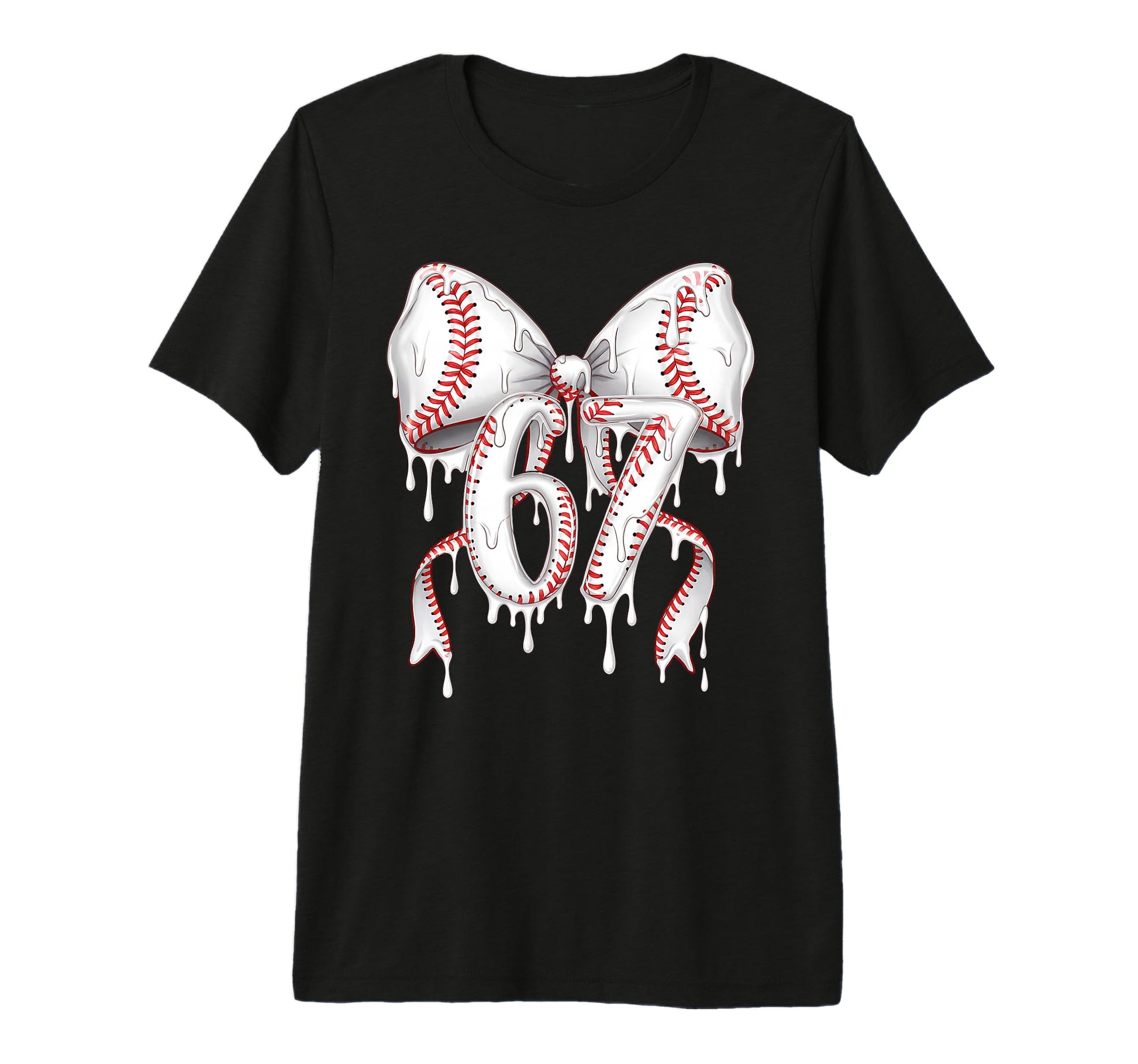 Funny 67 Meme Coquette Bow Baseball Gen T-Shirt - Graphic Print Men Women - T-Shirt, Sweatshirt, Hoodie