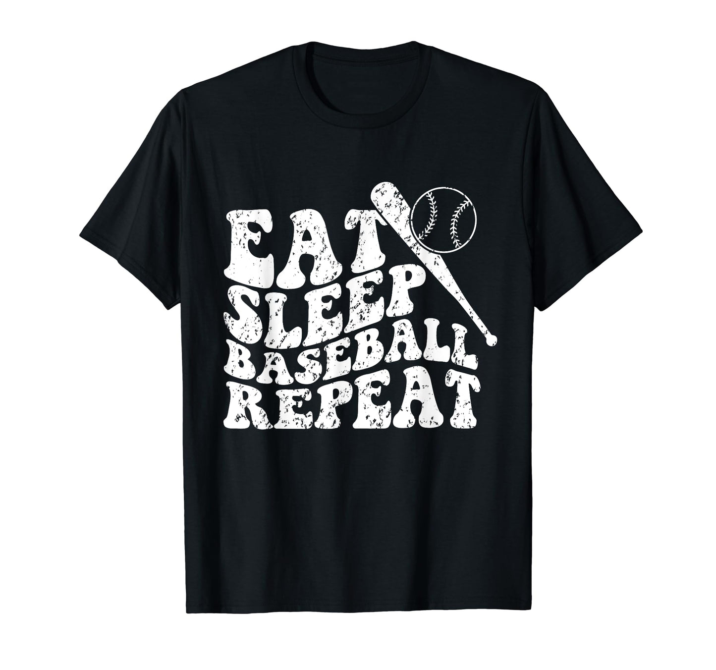Eat Sleep Baseball Repeat Groovy T-Shirt - Streetwear Style Men Women - T-Shirt, Sweatshirt, Hoodie