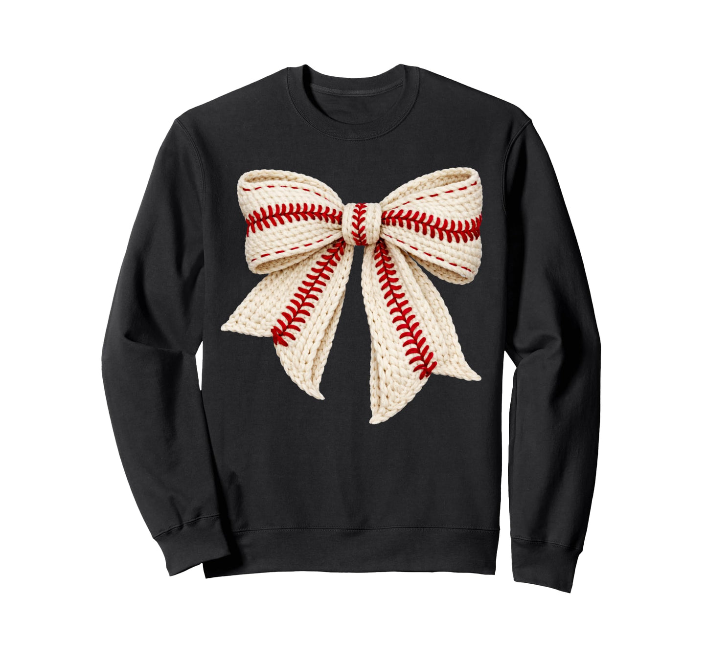 Baseball Coquette Bow Yarn Game Day Sweatshirt - Trendy Graphic for Adults - T-Shirt, Sweatshirt, Hoodie