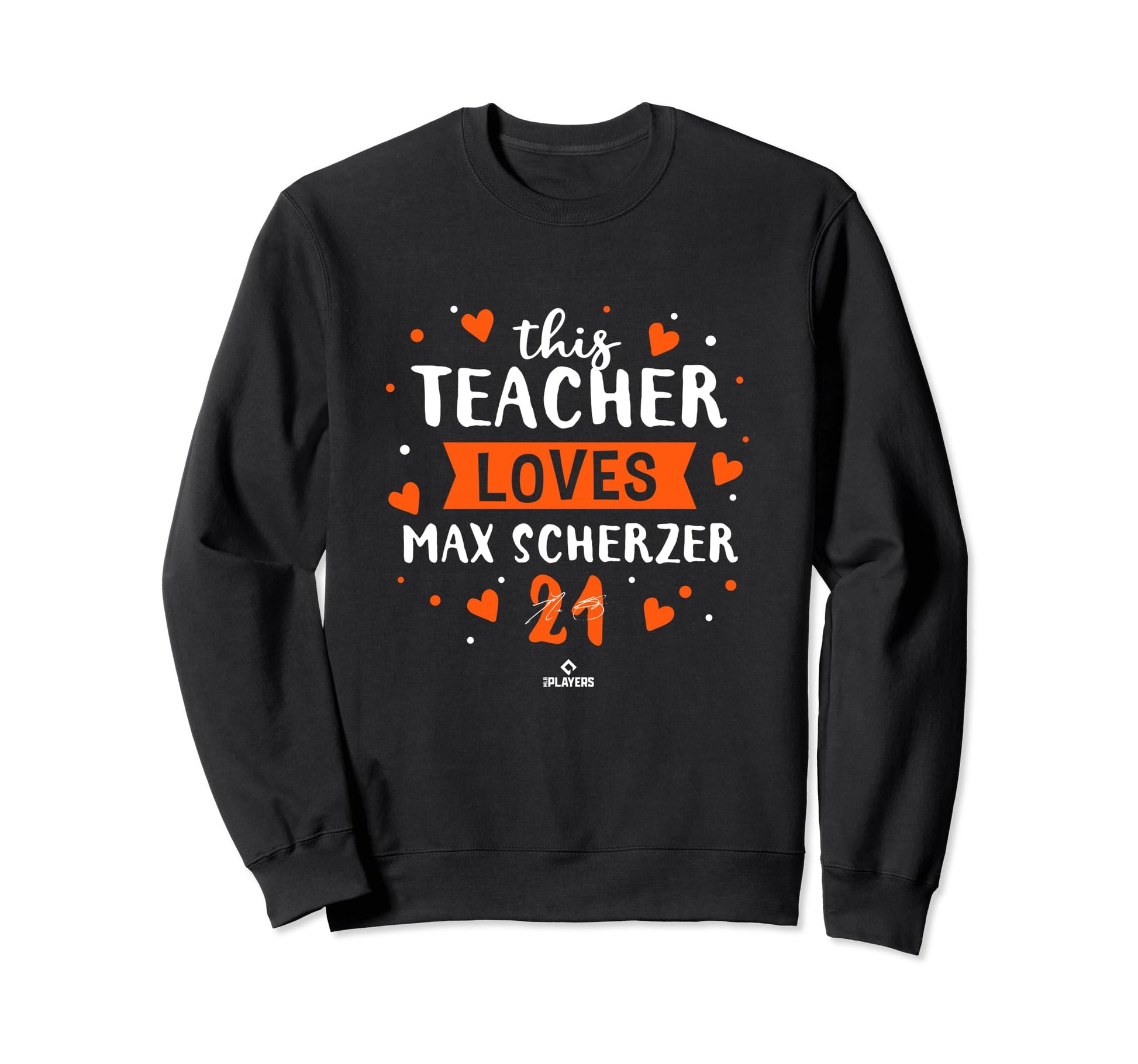 This Teacher Loves Max Scherzer Sweatshirt - Minimalist Print Men Women - T-Shirt, Sweatshirt, Hoodie