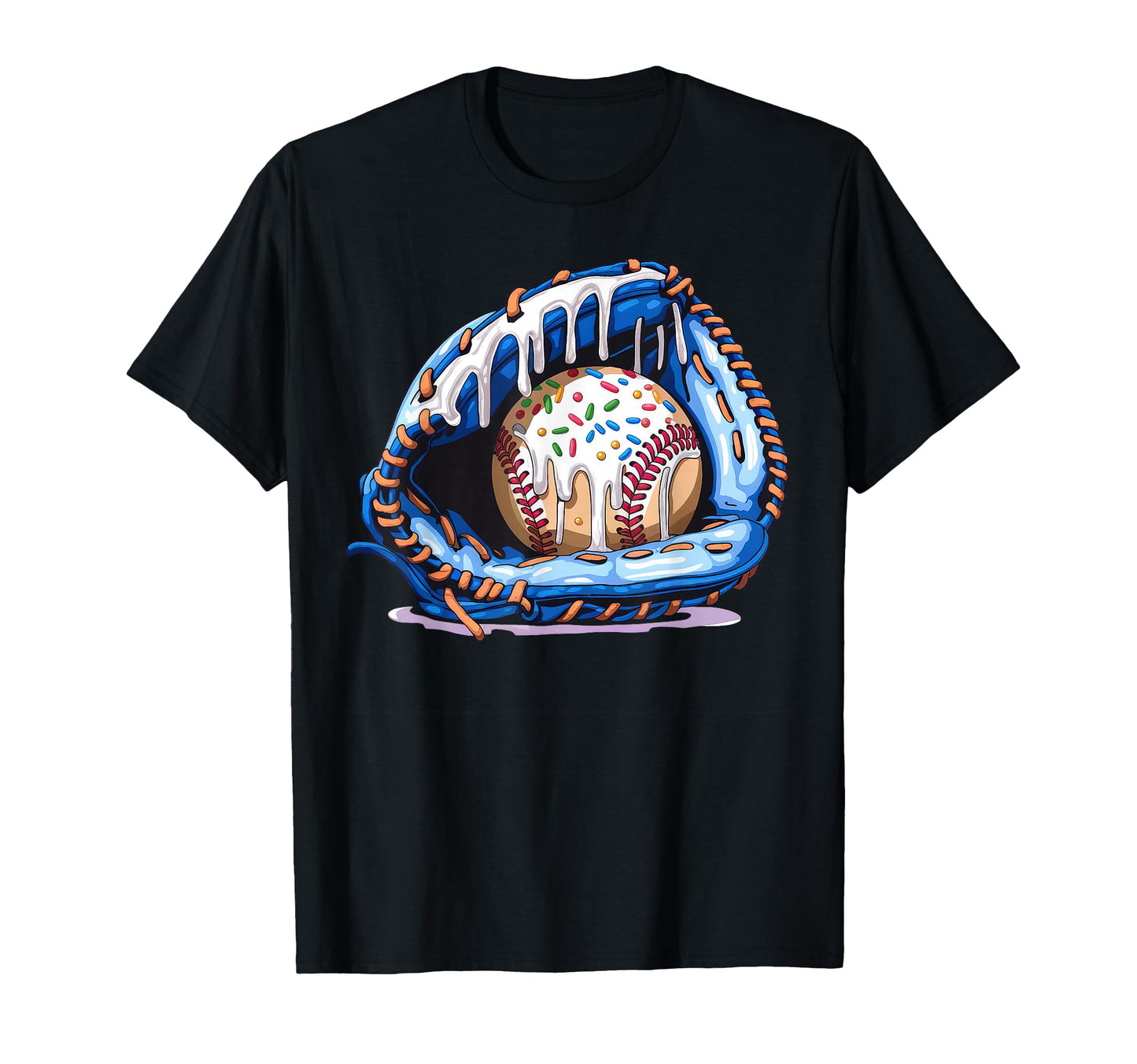 Baseball Drip Ice Cream Sprinkles T-Shirt - Custom Art Print Men Women - T-Shirt, Sweatshirt, Hoodie